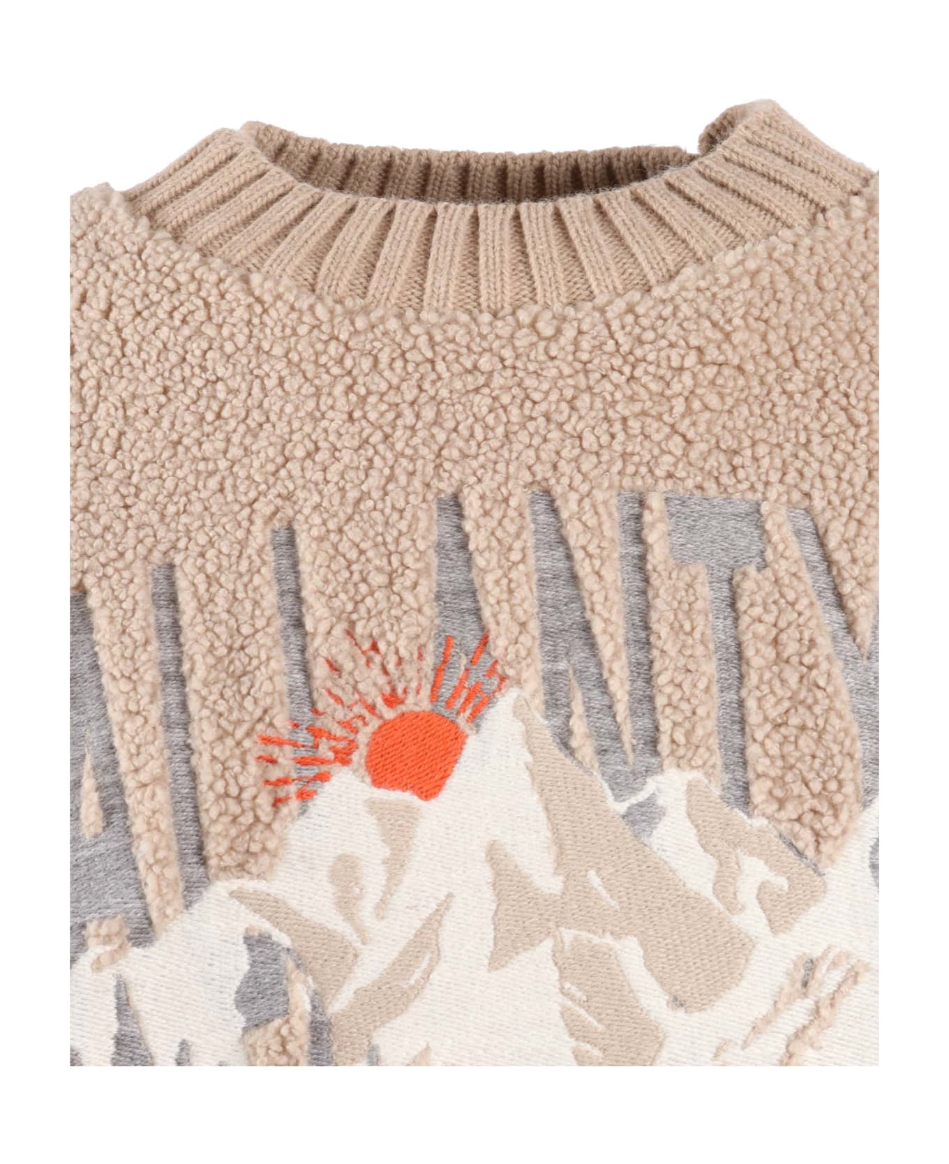 Ballantyne R Neck Sweather - BEIGE