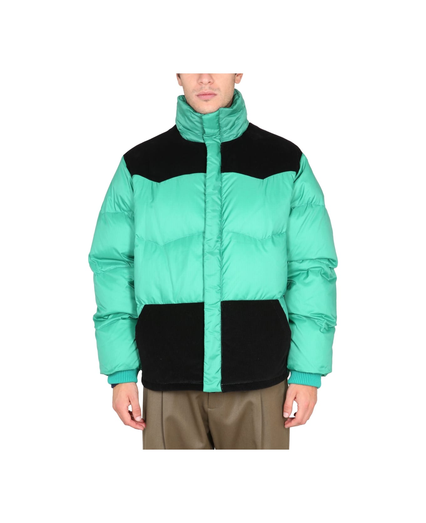 Marni Color-block Down Jacket - GREEN