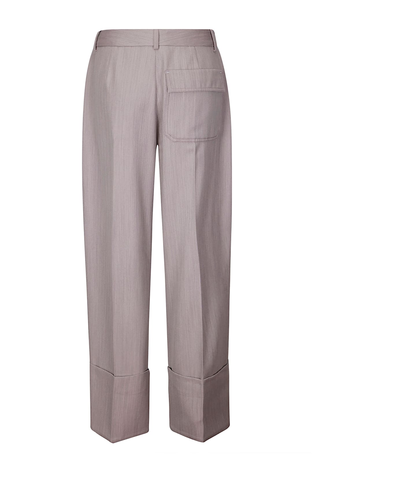 Victoria Beckham Wide Leg Turn - Up Trouser - QUARTZ