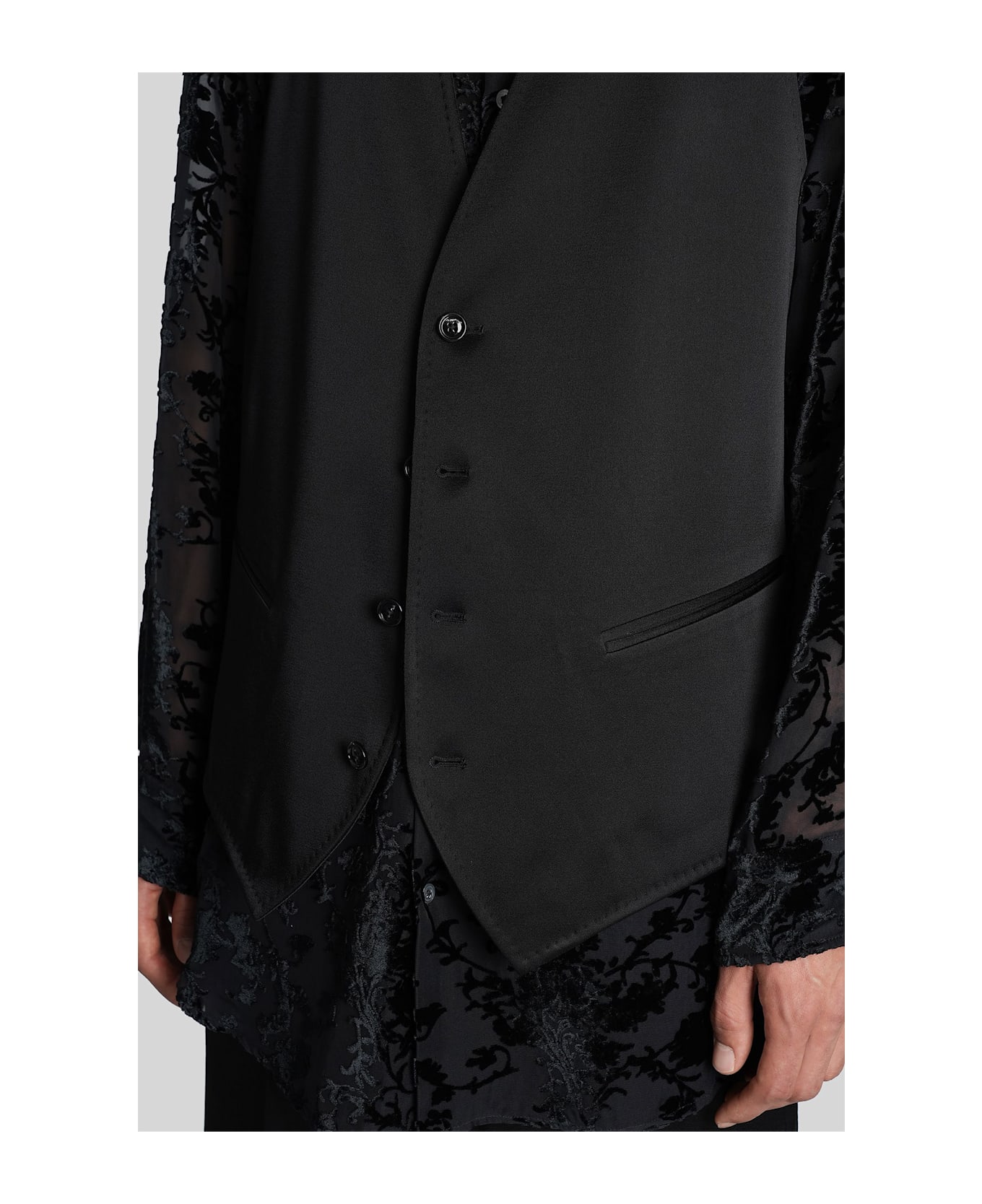 Ann Demeulemeester Juikko Vest In Black Acetate - black