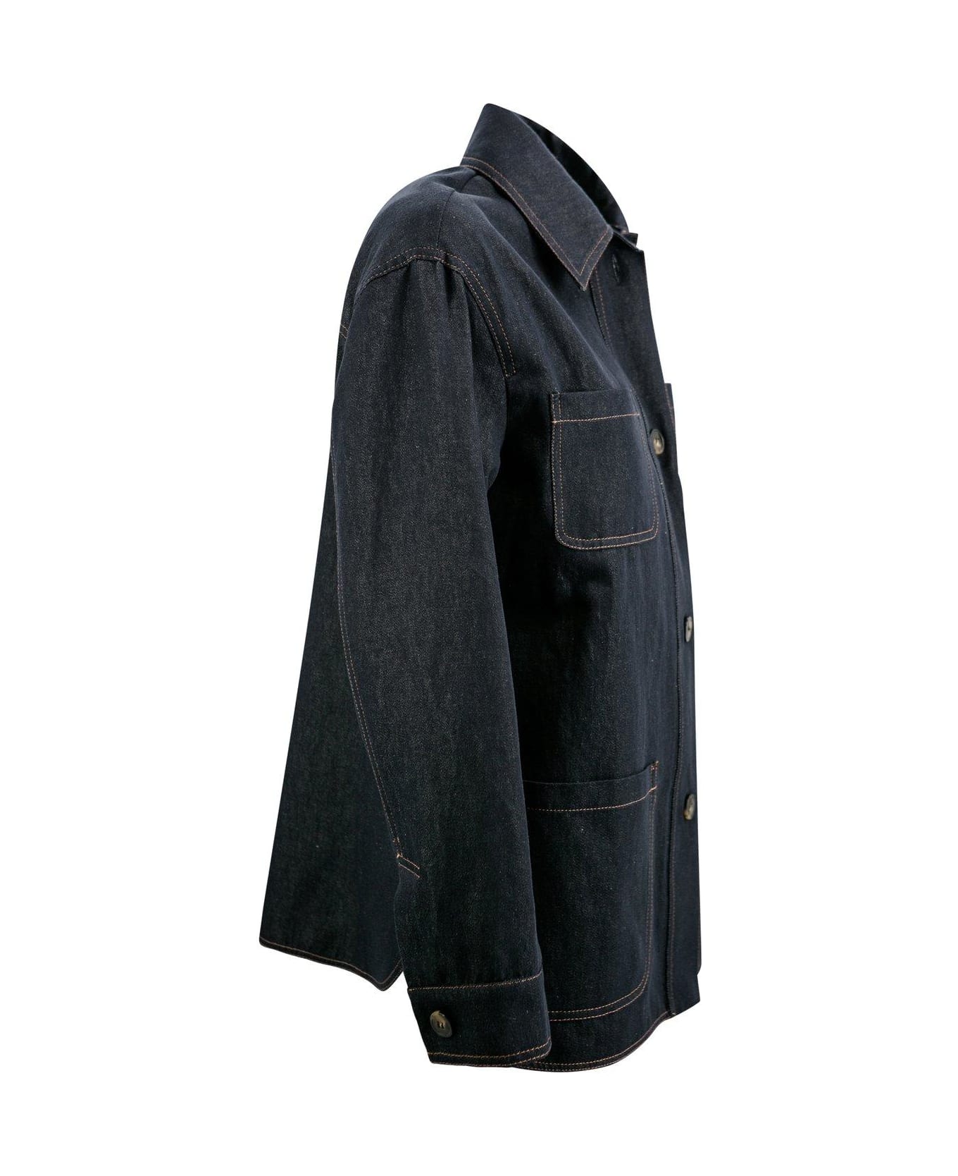 Max Mara Studio Buttoned Long-sleeved Jacket - Blu