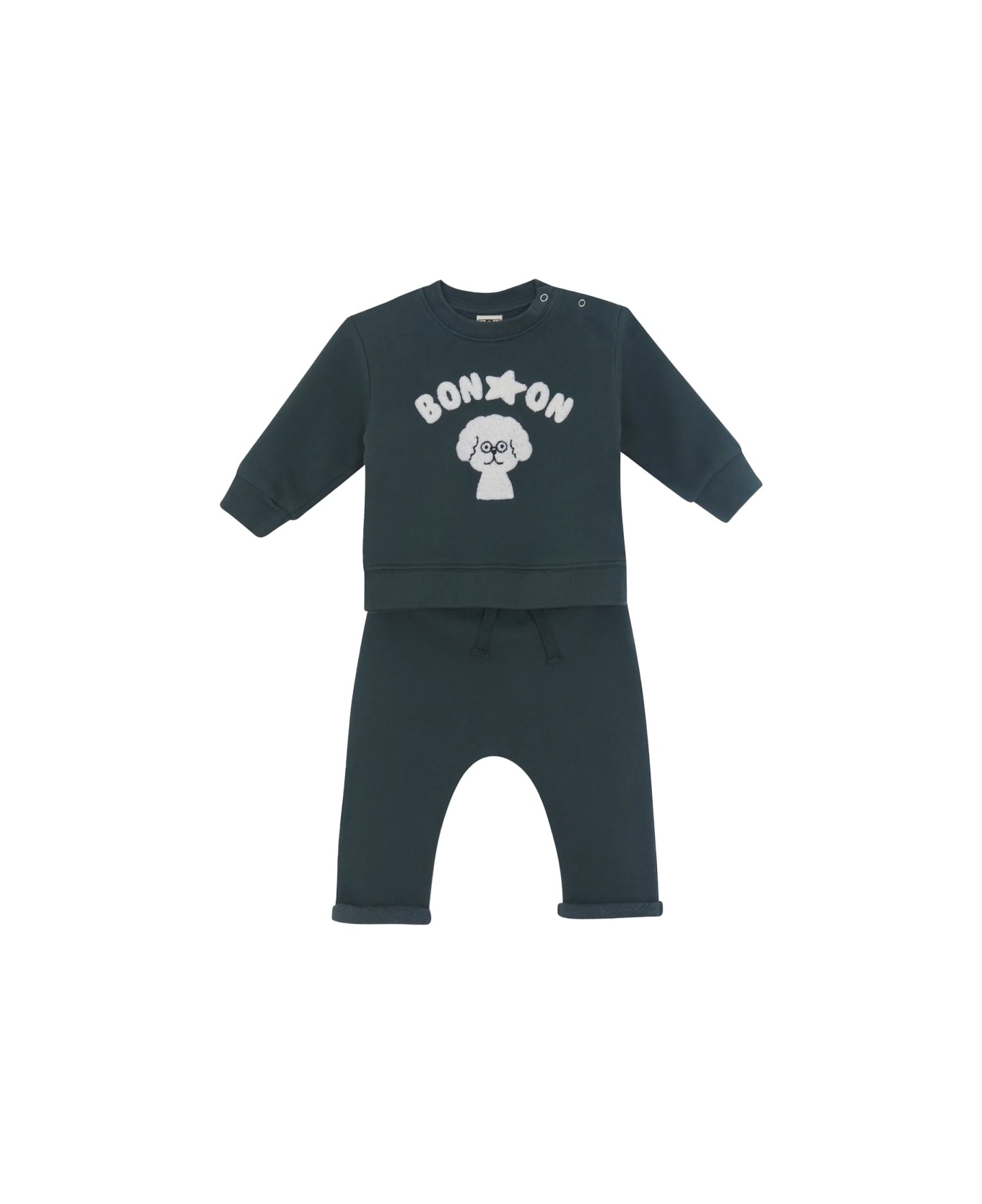 Bonton "ensmily Poodle" Pants And Shirt Set - GREY
