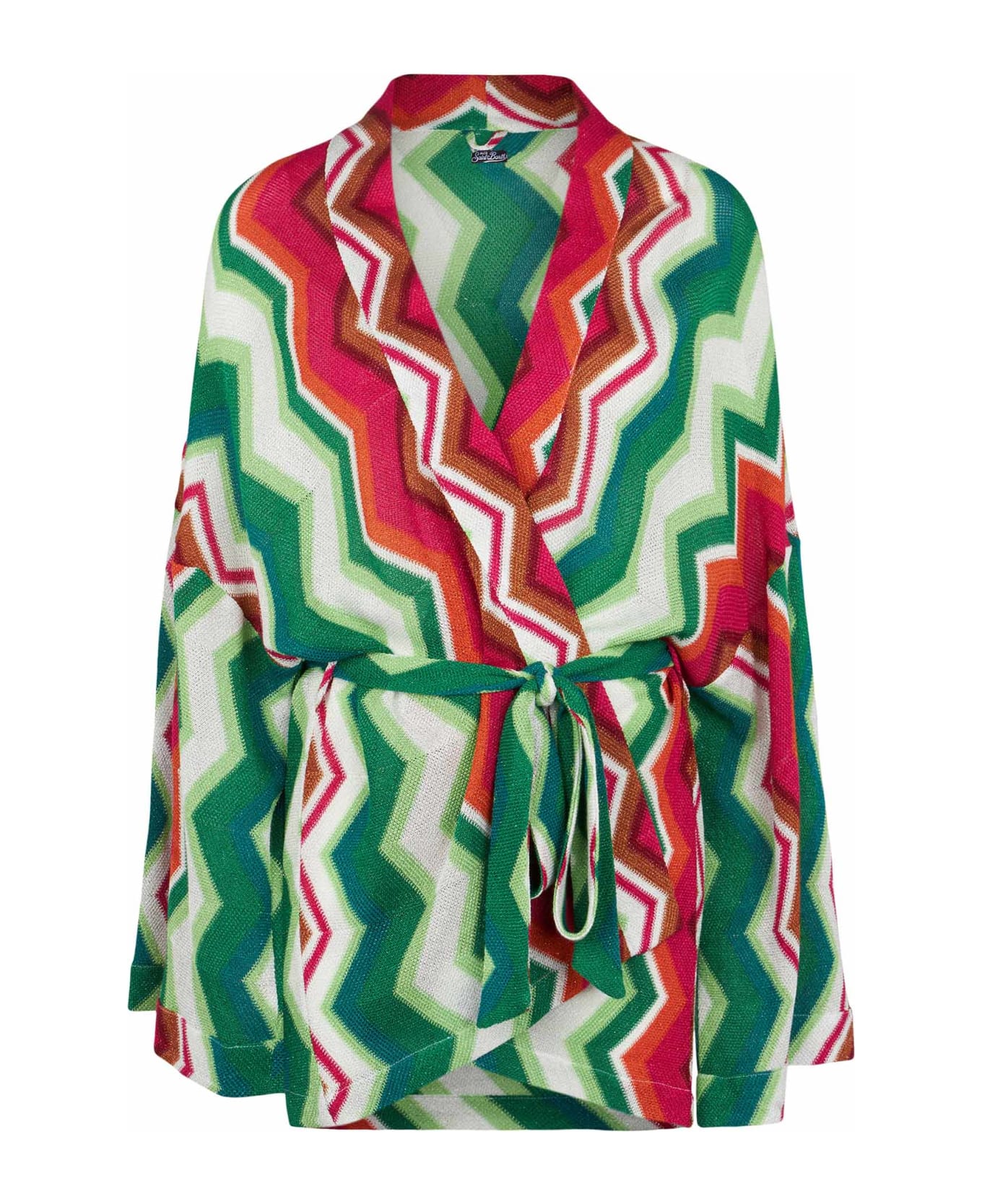 MC2 Saint Barth Chevron Knitted Kimono Cardigan - PINK