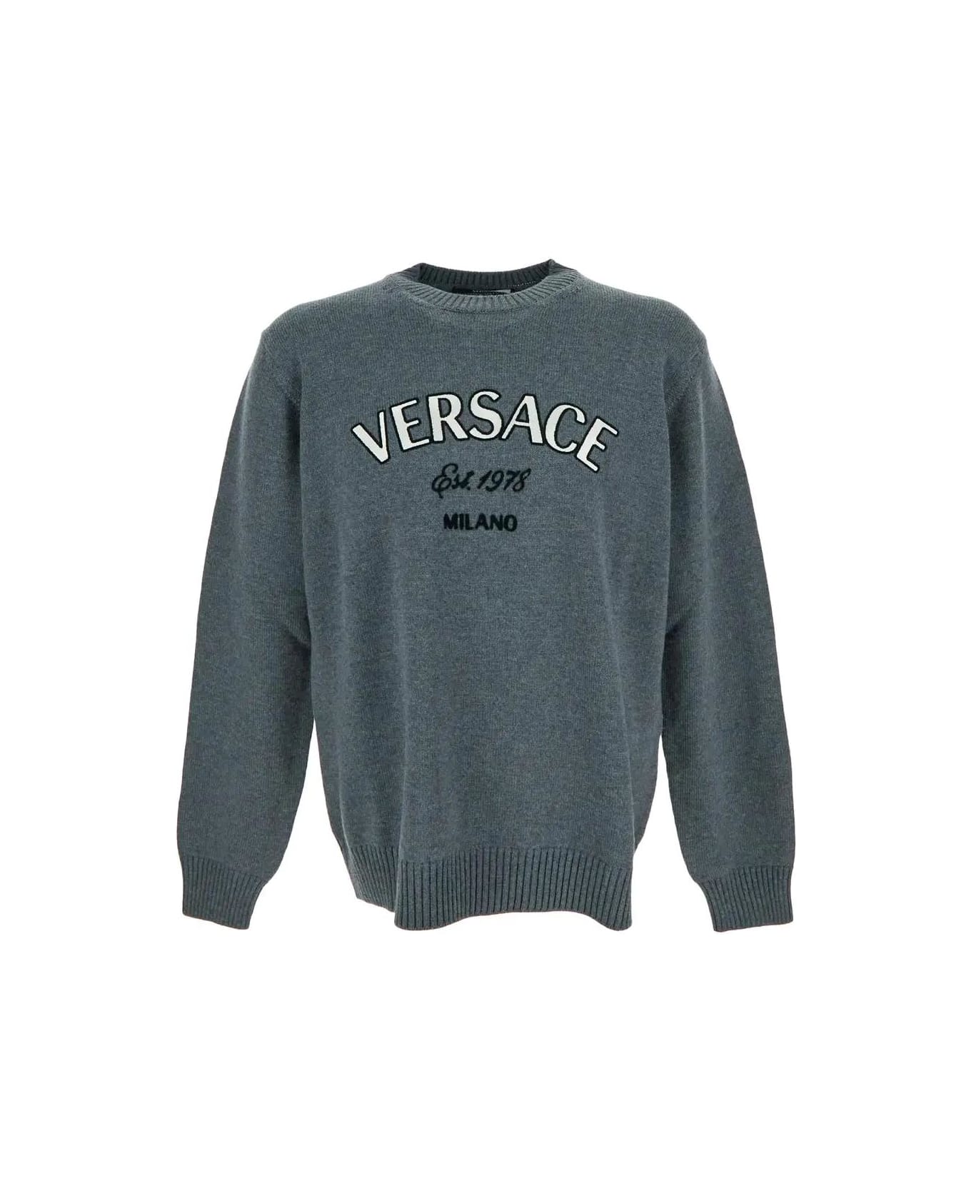 Versace Wool Knitwear - Charcoal Melange ニットウェア