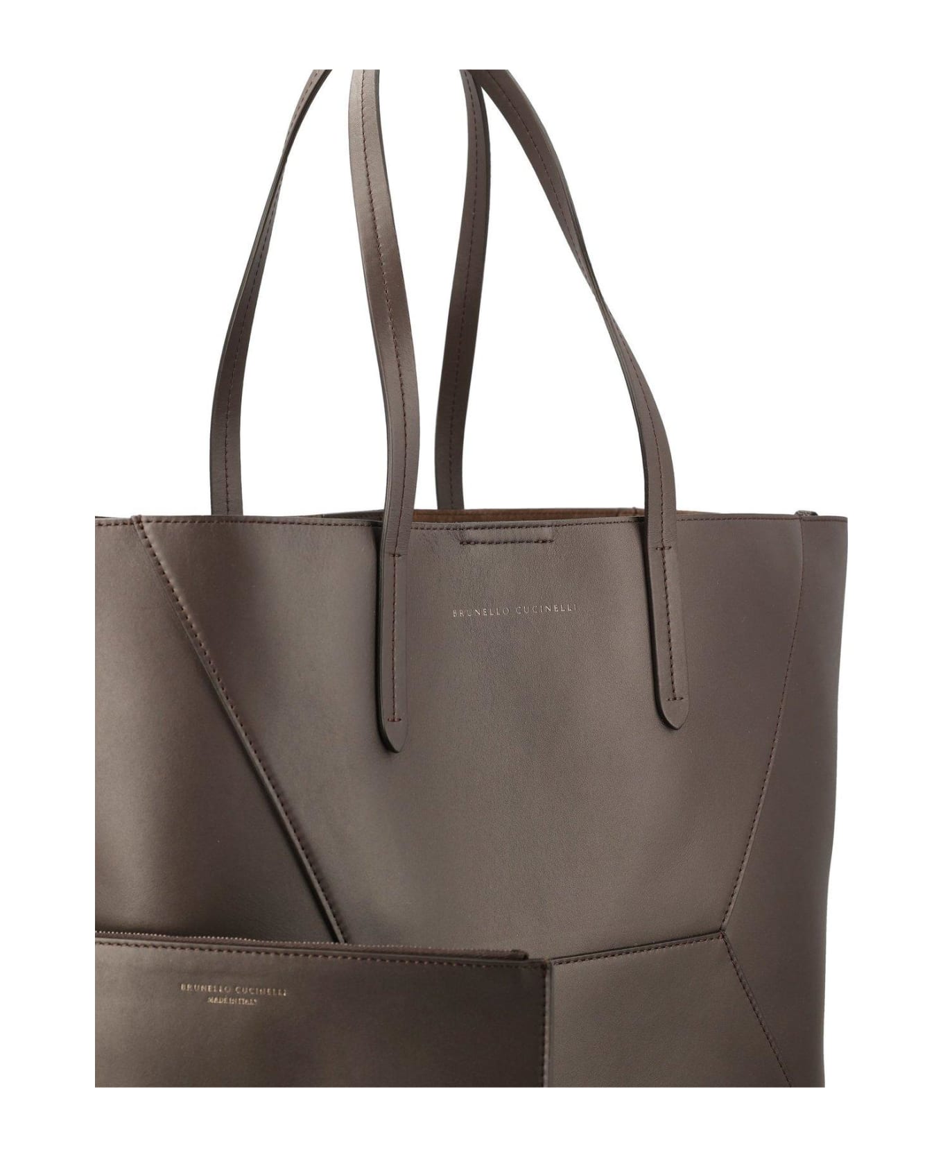 Brunello Cucinelli Leather Tote Bag - Dark