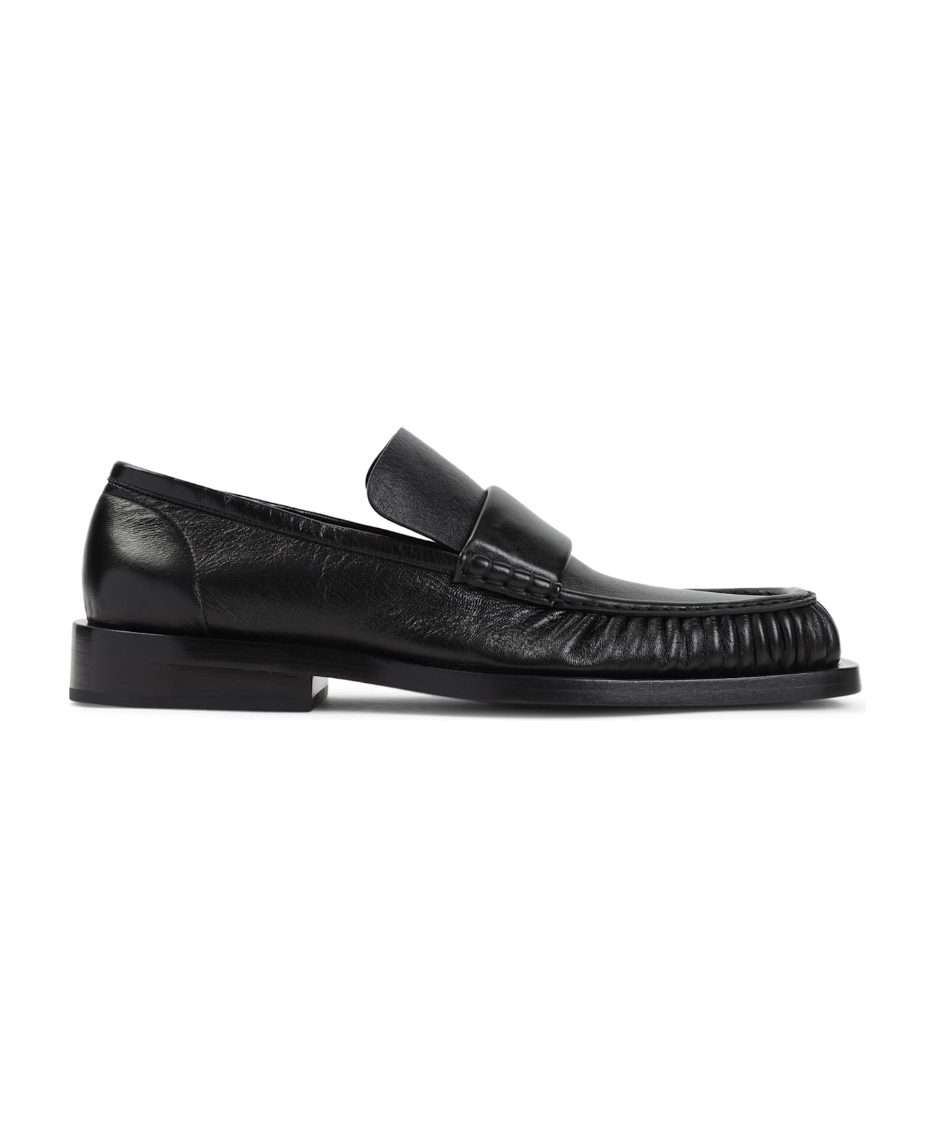Jil Sander Black Leather Loafers - BLACK