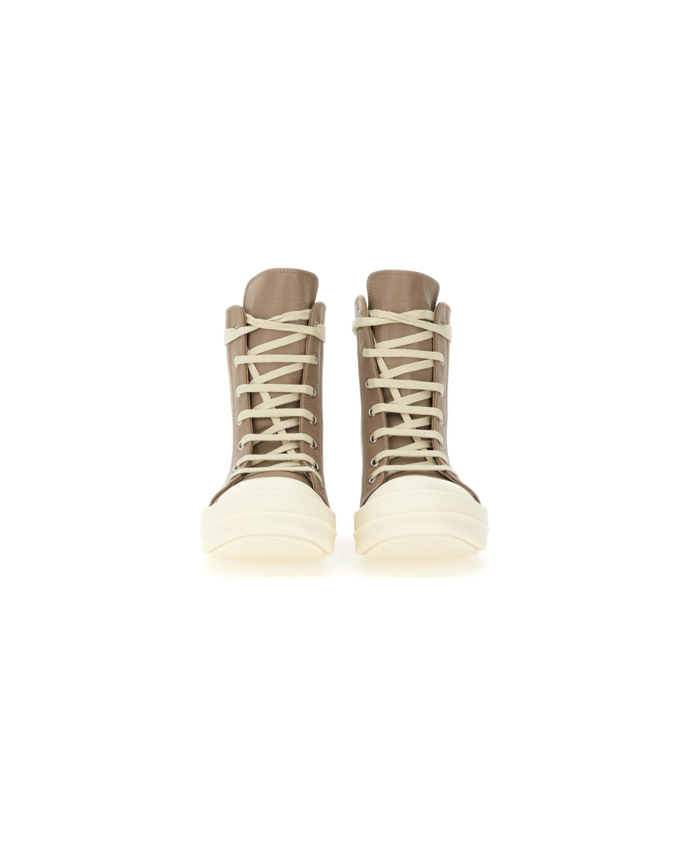 Rick Owens High Sneakers. - BEIGE