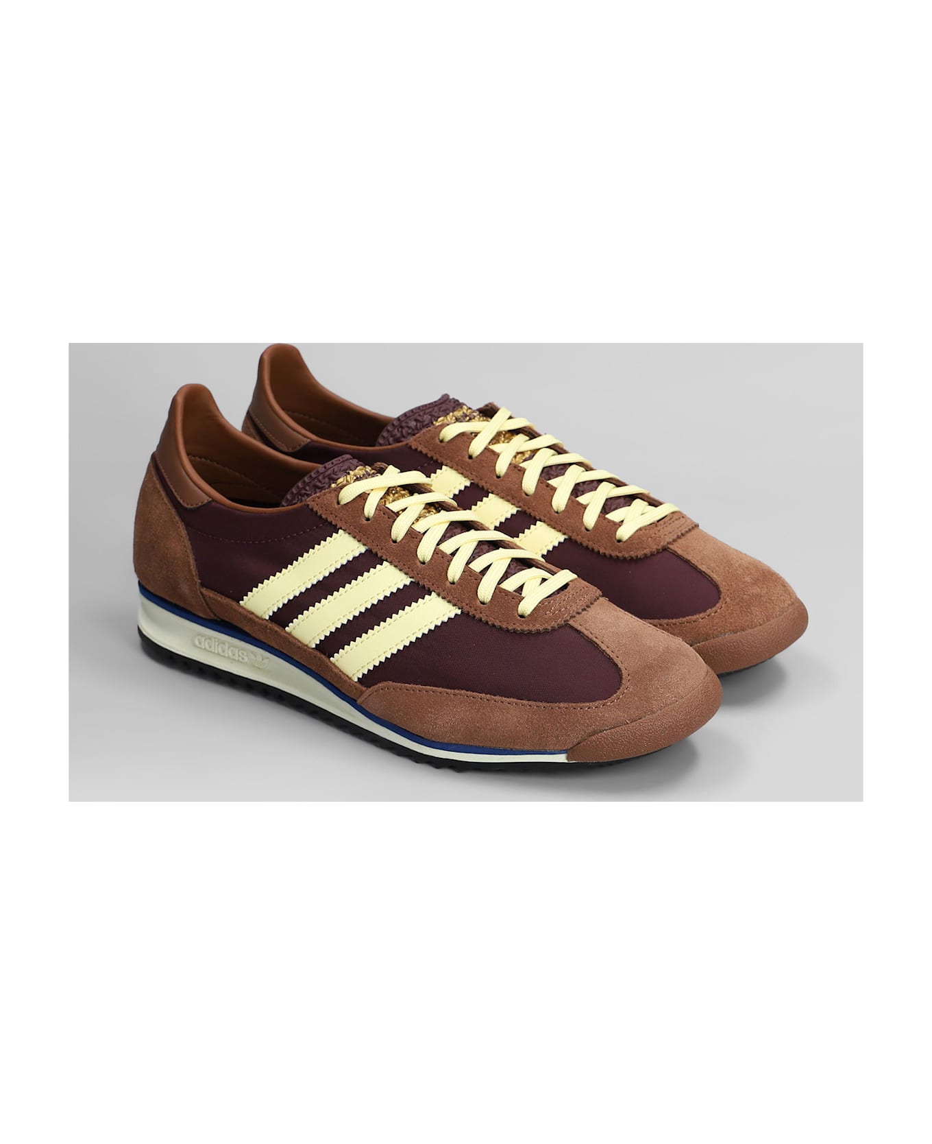 Adidas Sl 72 Ow Sneakers In Brown Suede And Fabric - brown