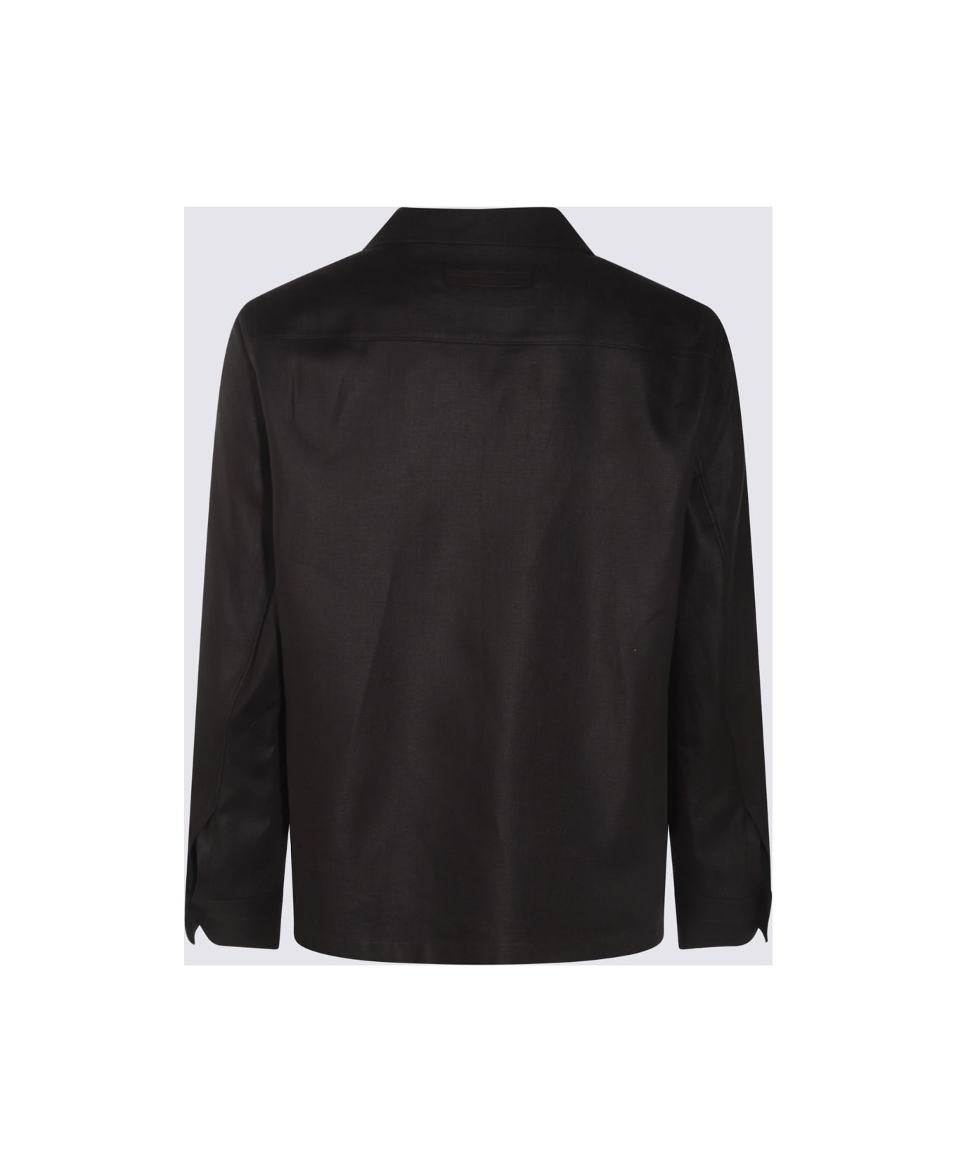 Zegna Black Linen Casual Jacket - CIOCCOLATO