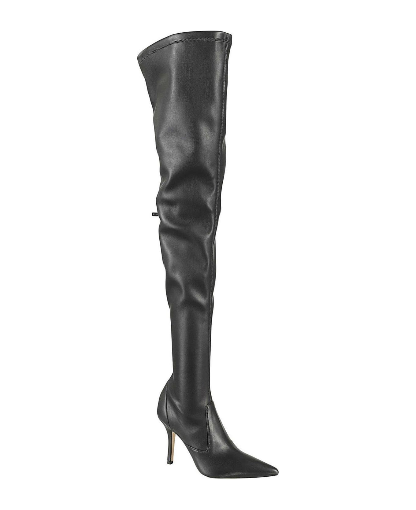 Paris Texas Mama Pointed-toe Thigh-high Boots - Black