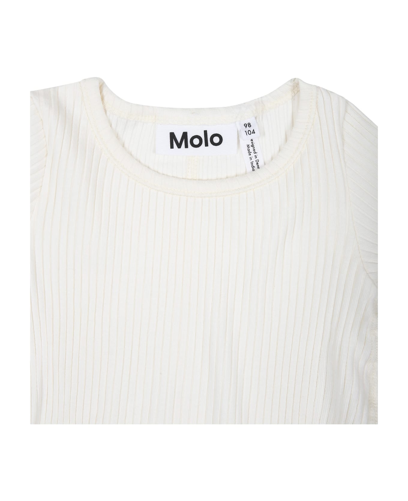 Molo White T-shirt For Girl - White