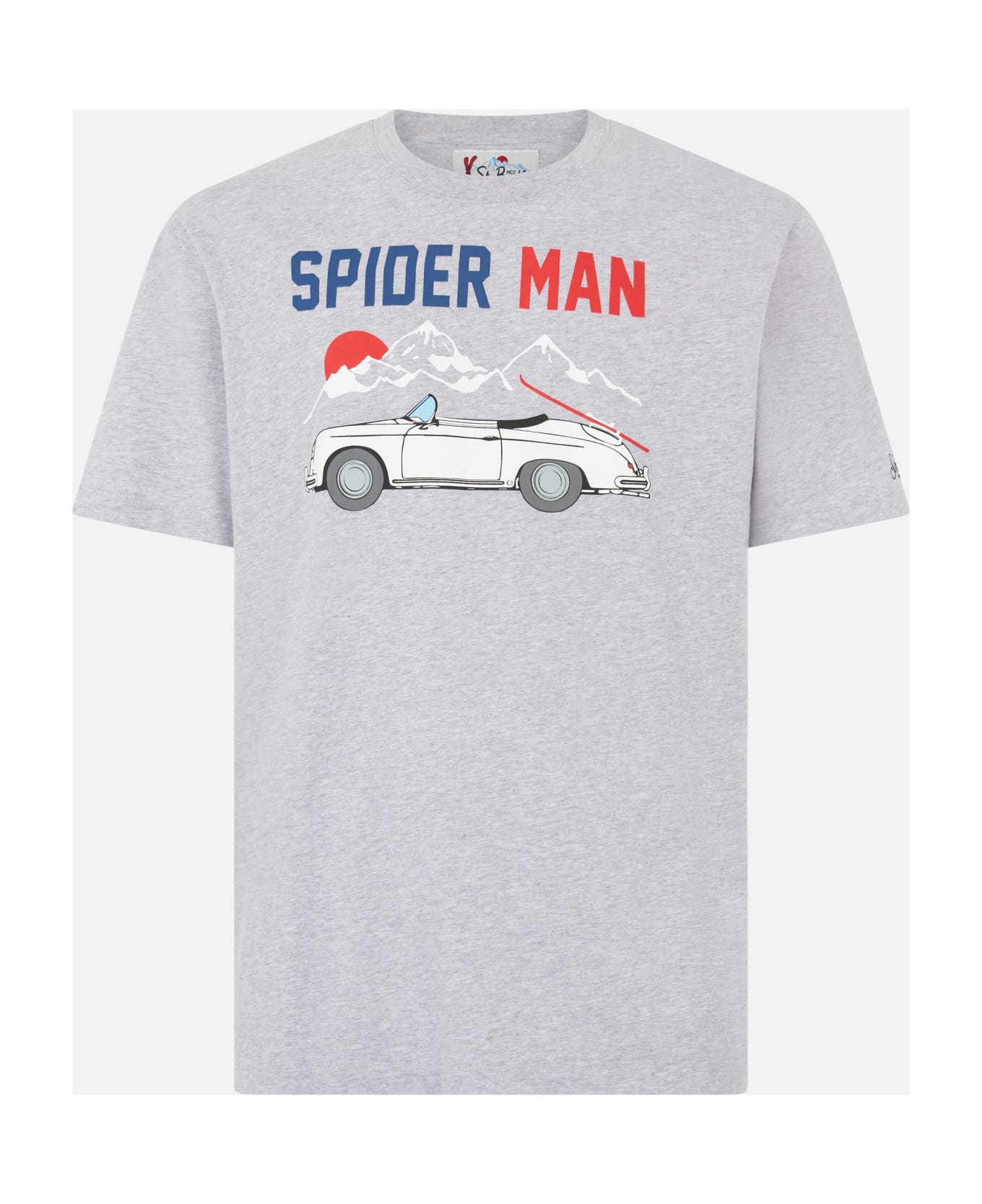 MC2 Saint Barth Man Heavy Cotton T-shirt With Spider Man And Cart Print - unknown