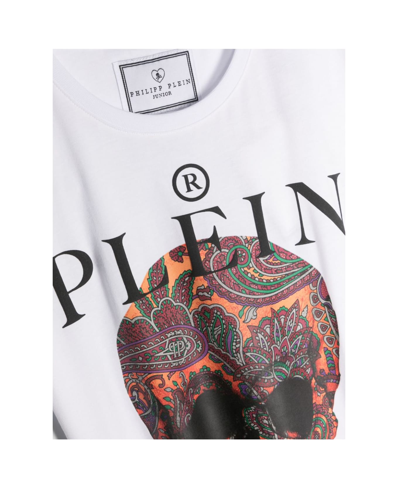 Philipp Plein Junior Philipp Plein T-shirt Bianca Skull In Jersey Di Cotone Bambino - Bianco Tシャツ＆ポロシャツ