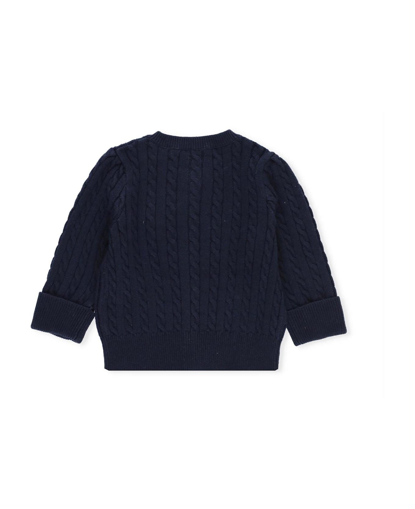 Polo Ralph Lauren Logo Embroidered Long-sleeved Cardigan - BLUE