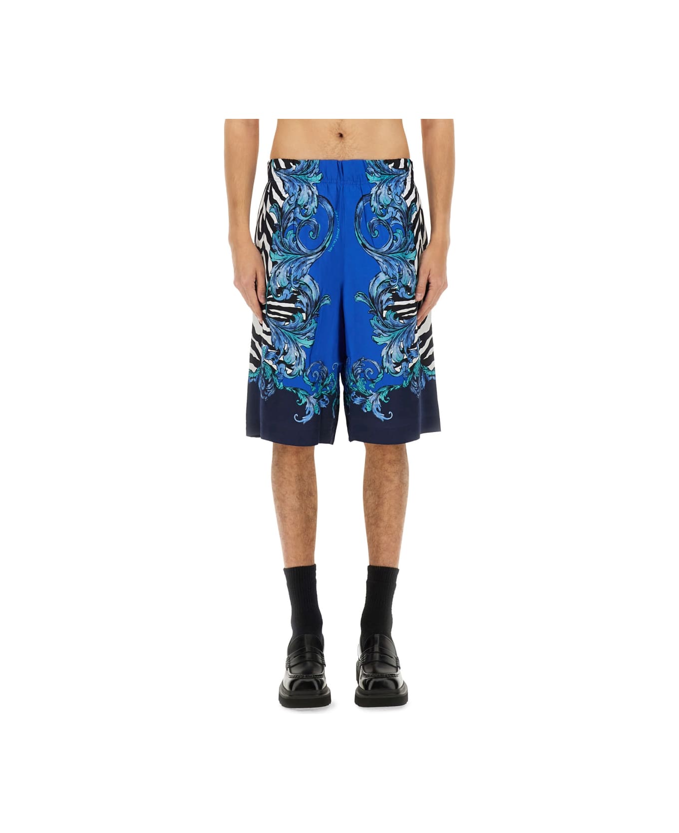 Versace Jeans Couture Viscose Shorts - BLUE