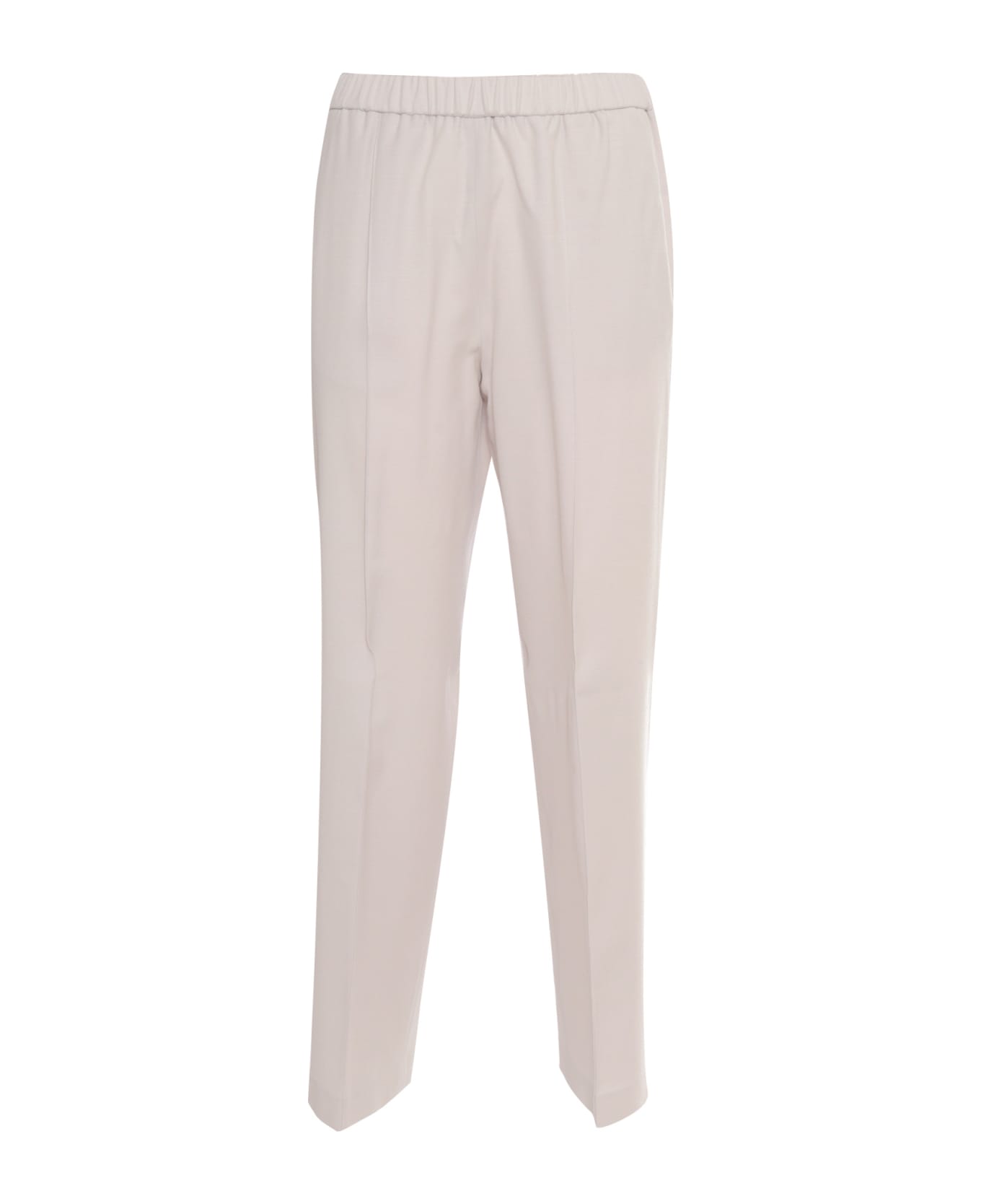 Fabiana Filippi Flannel Jogging Trousers With Front Creasand Filo Diamante - BEIGE