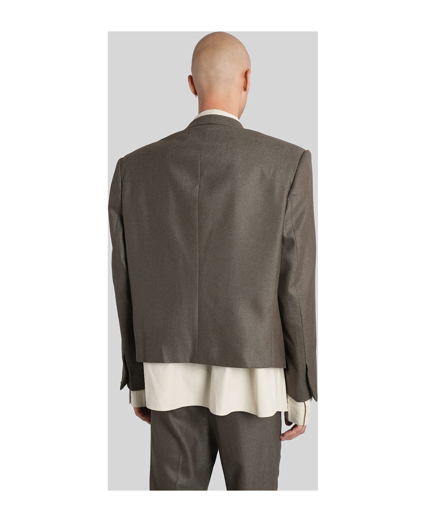 Entire Studios Book Blazer Blazer In Green Wool - green