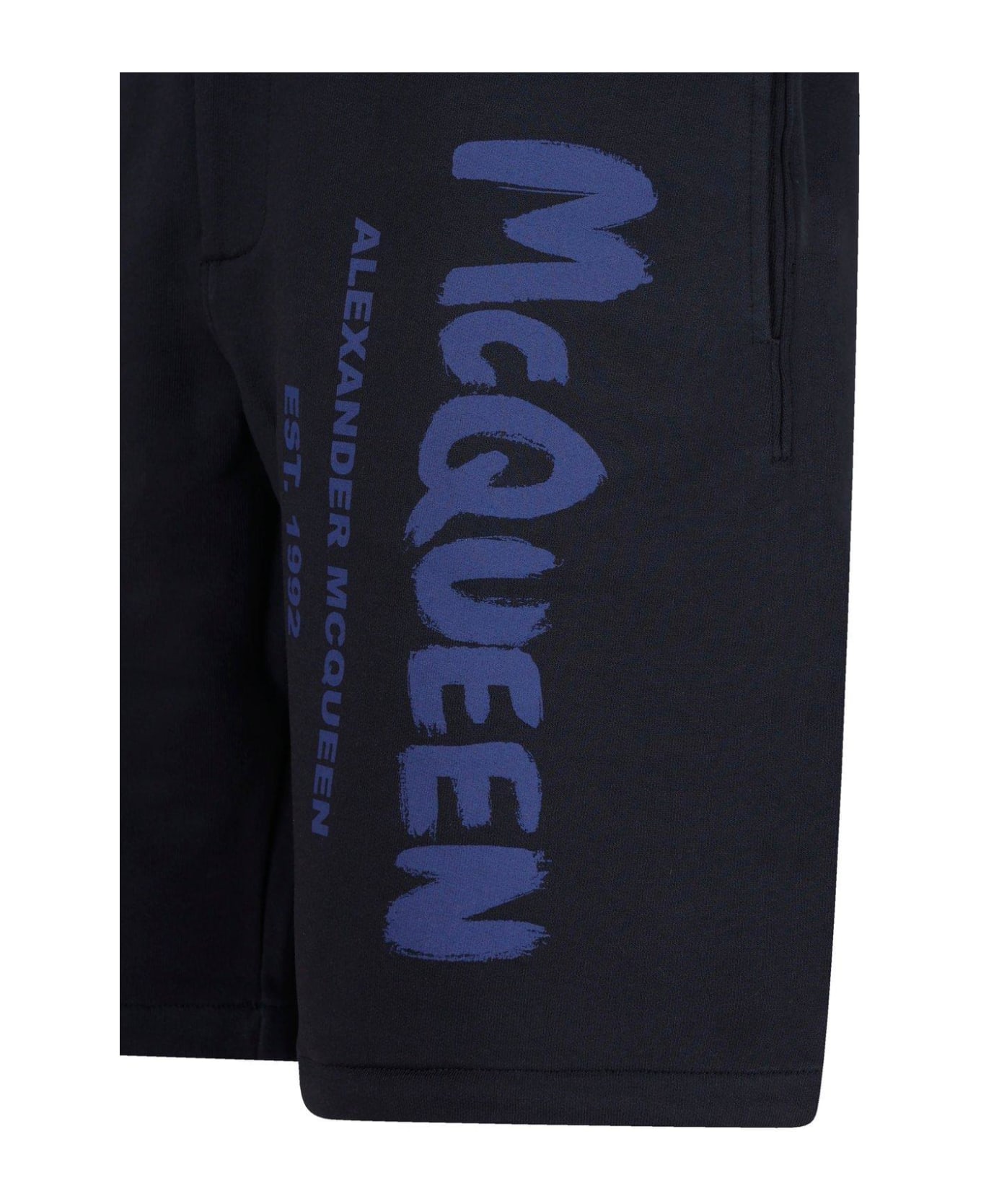 Alexander McQueen Logo-printed Bermuda Shorts - NAVY ショートパンツ