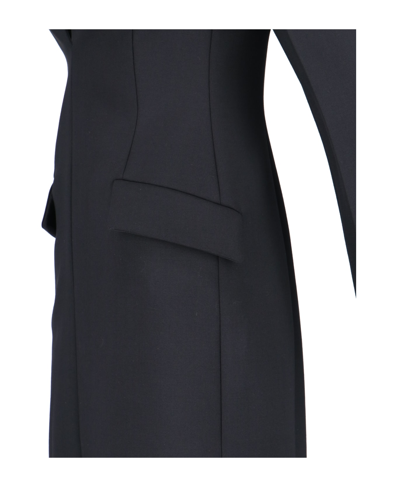 Ferragamo Deep Neckline Dress - Black  
