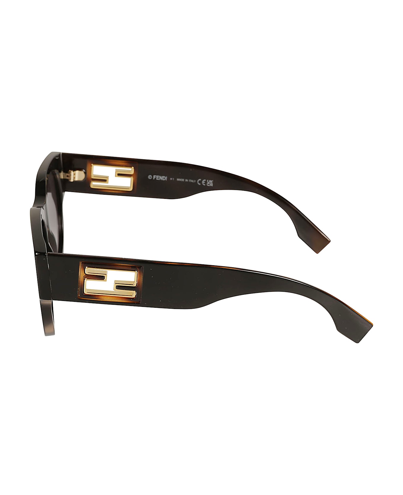 Fendi Round Wayfarer Sunglasses - 01B - Black