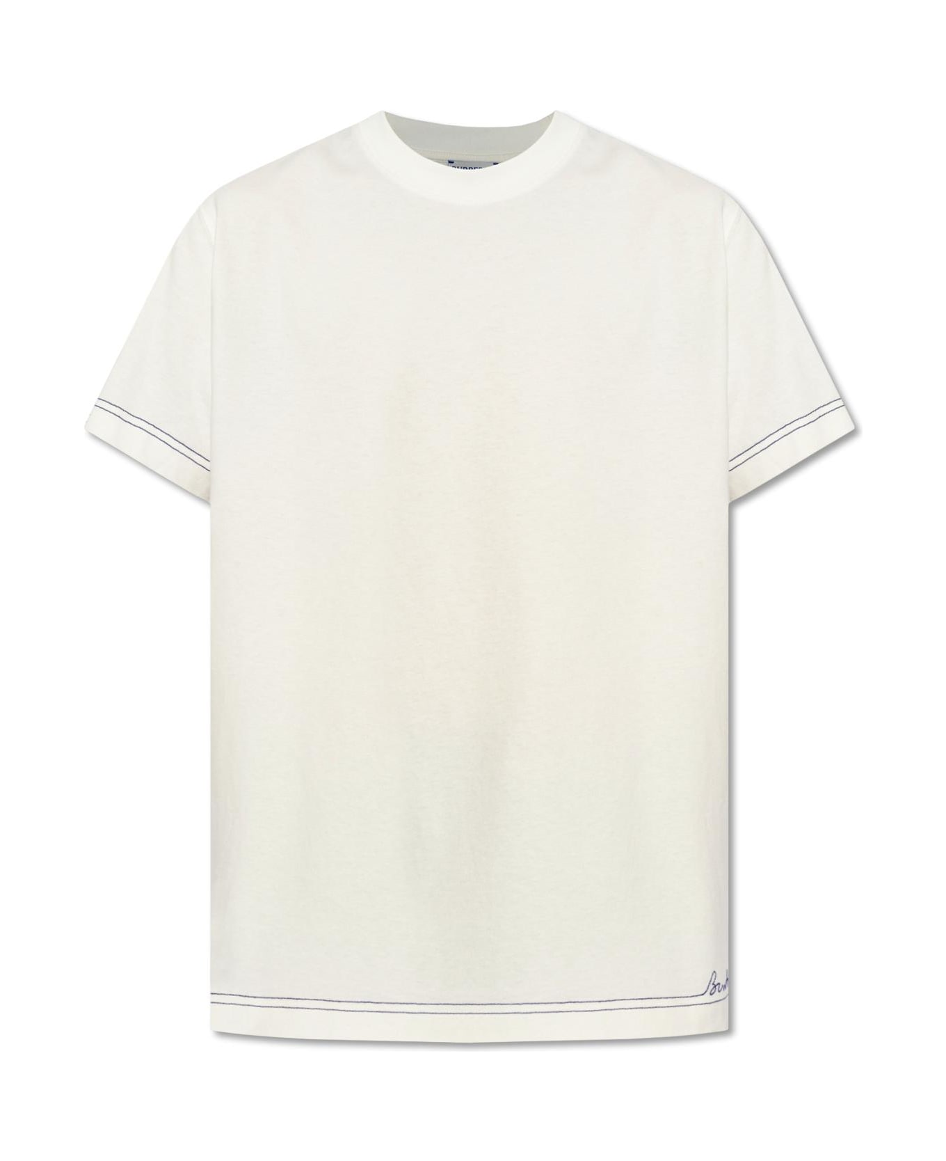Burberry T-shirt With A Patch - WHITE