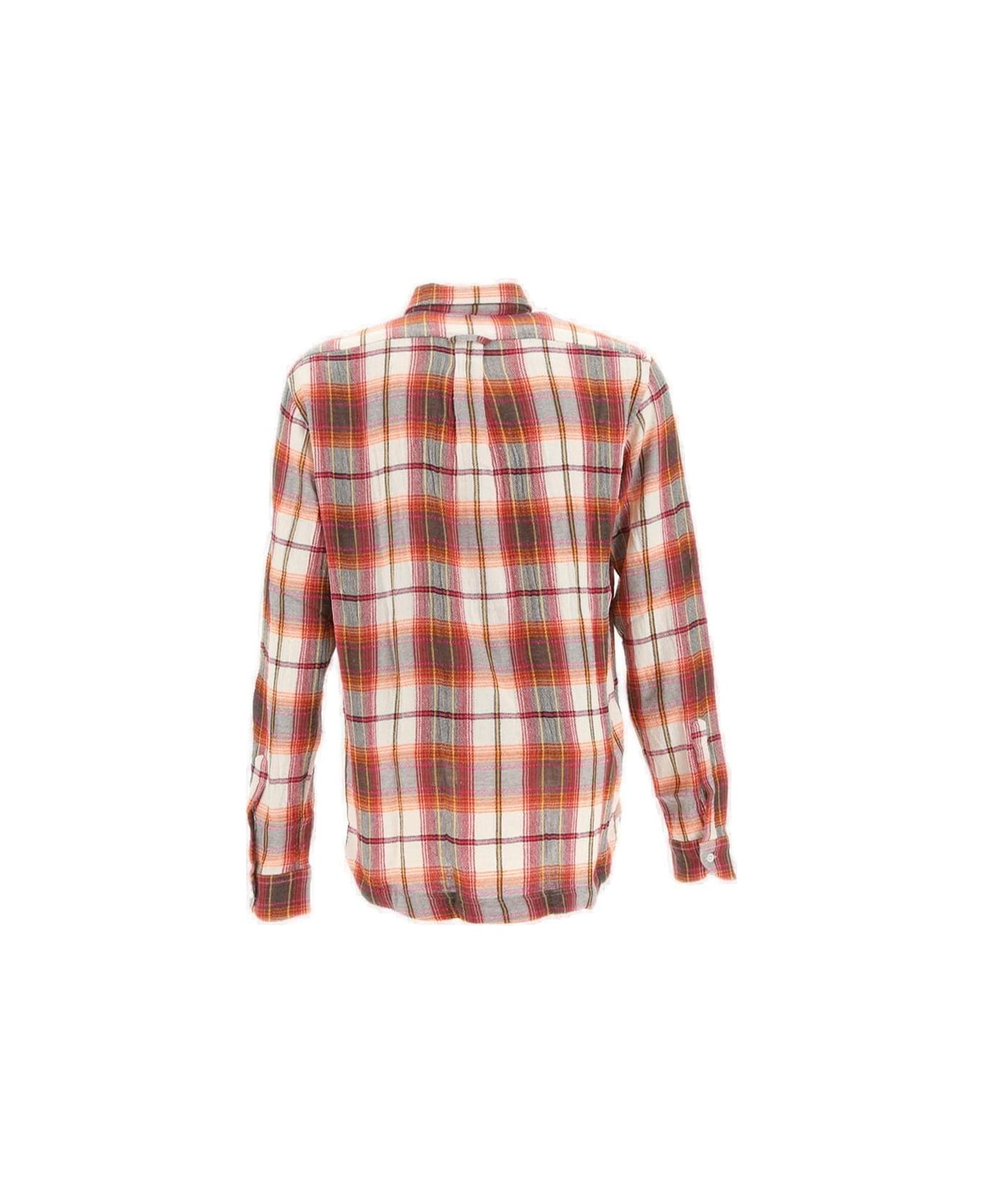 Barena Long-sleeved Checked Shirt - Ecru` シャツ