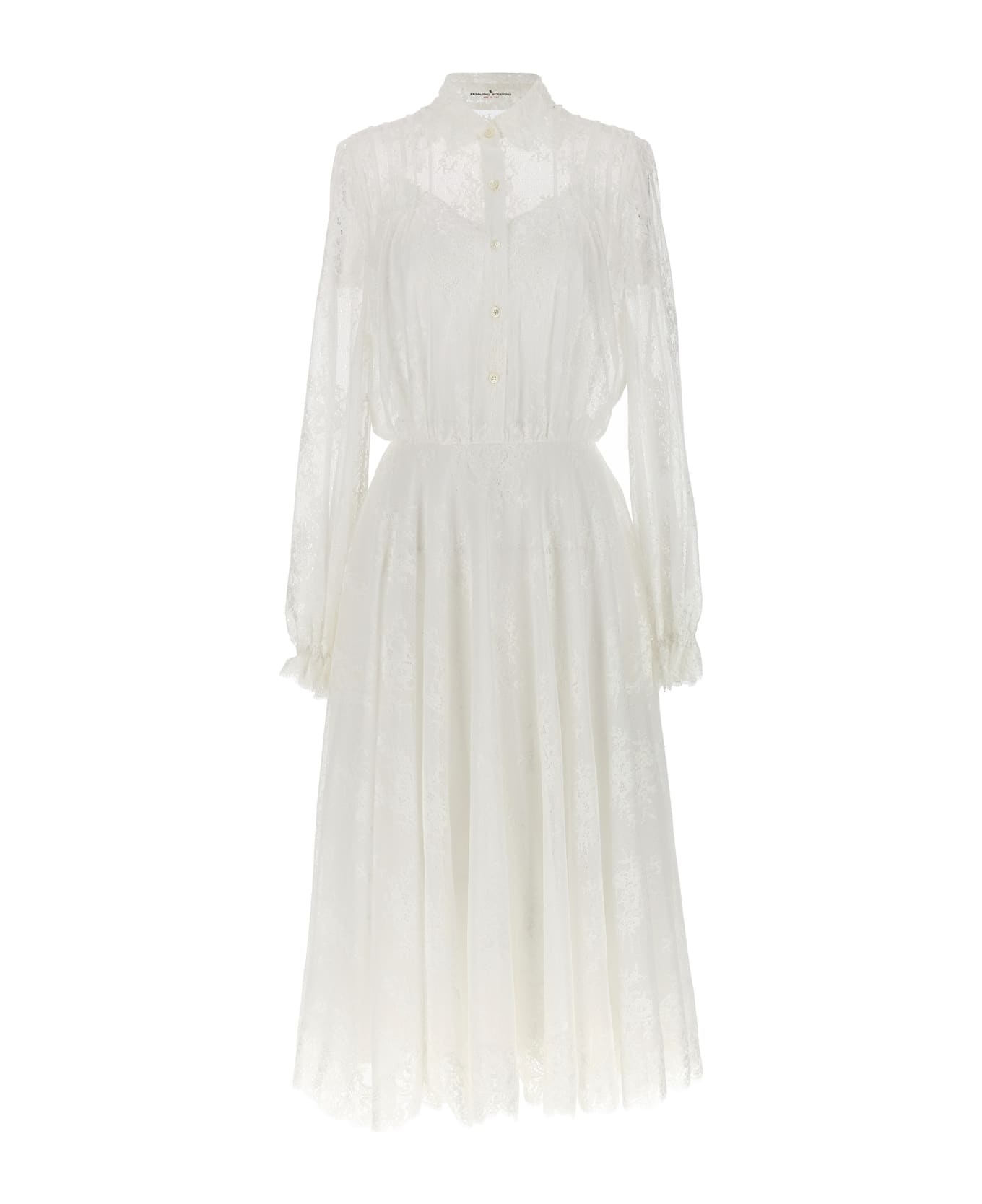 Ermanno Scervino Lace Long Dress - WHITE ワンピース＆ドレス