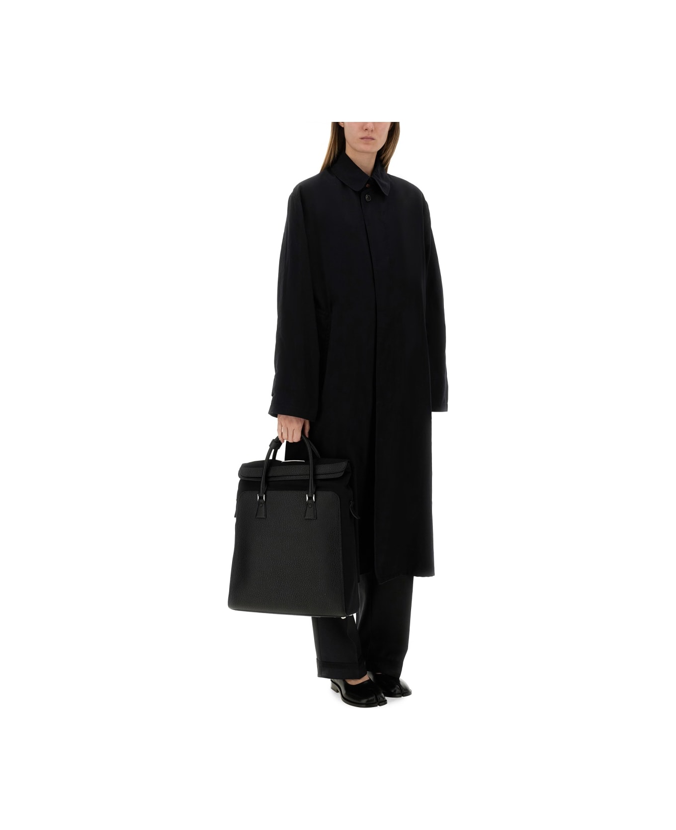 Maison Margiela Single-breasted Trench Coat - BLACK