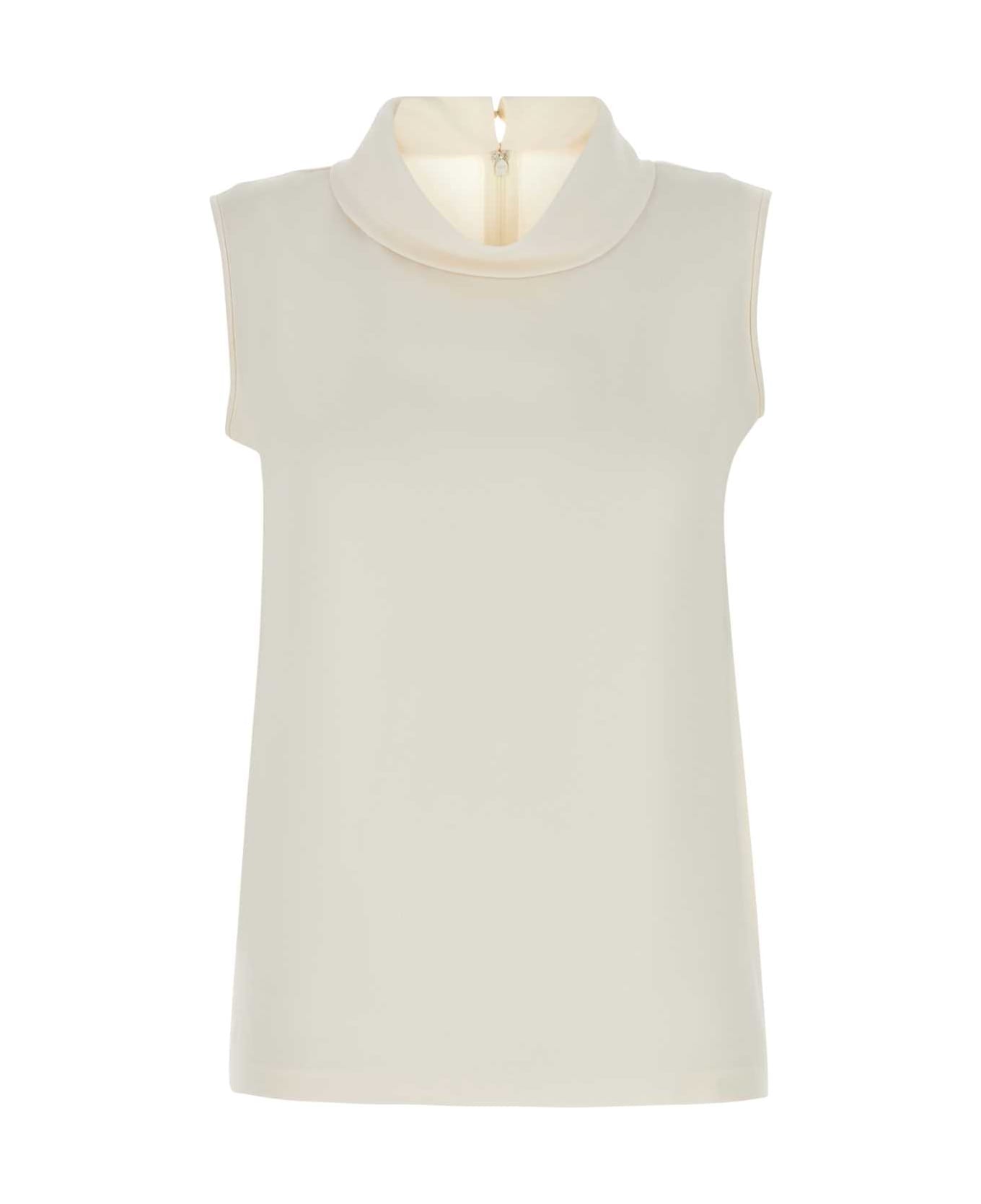 Valentino White Silk Top - Ivory