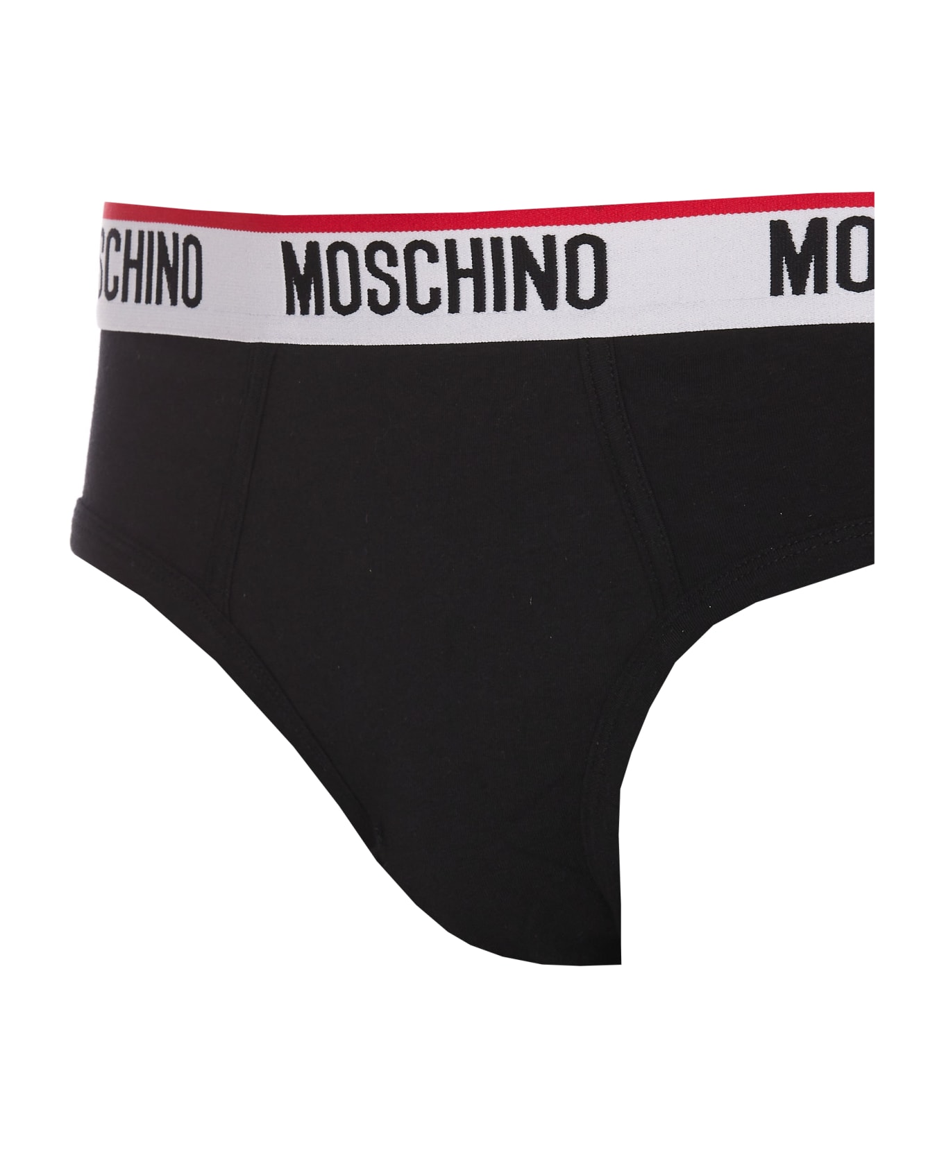 Moschino Logo Band Bipack Slip - Black