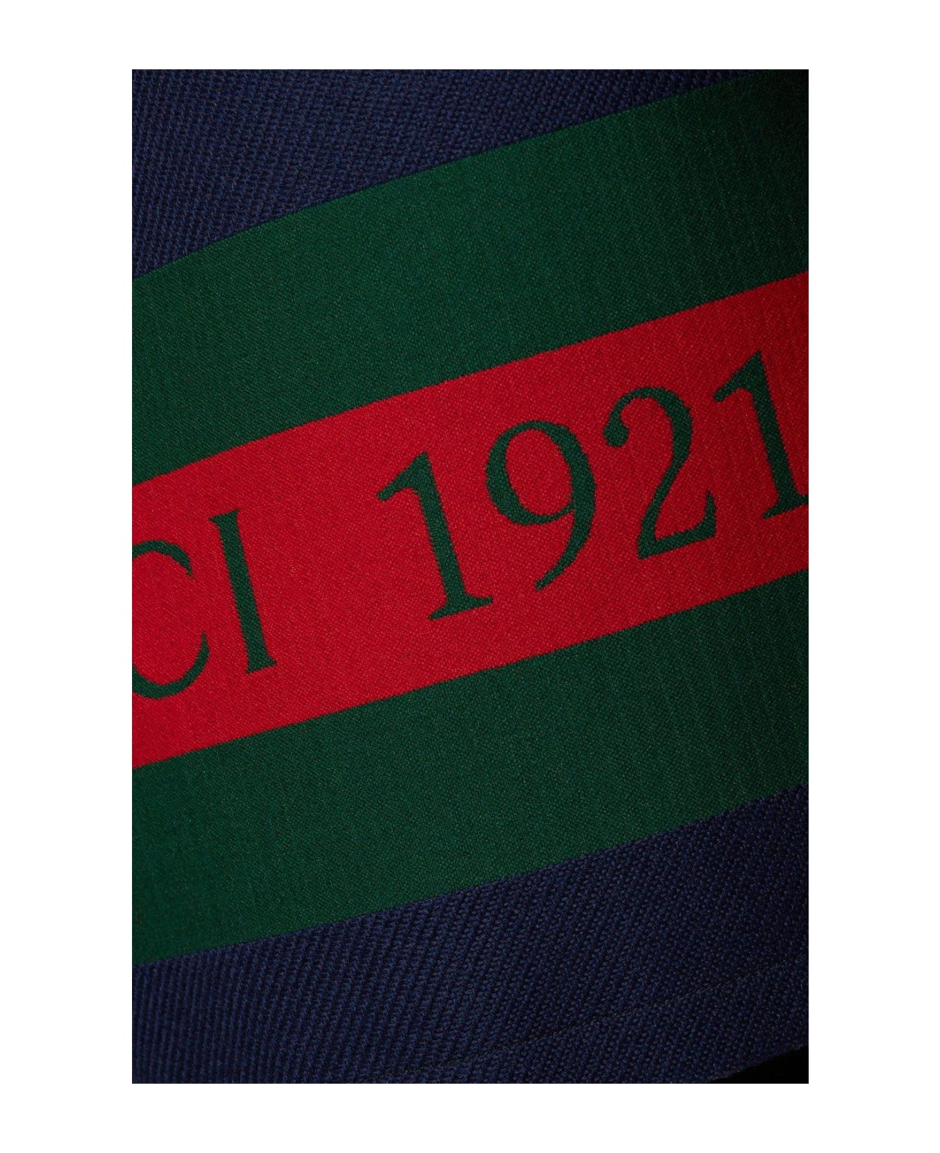 Gucci Collared Button-up Coat - Blue Green Red Mix
