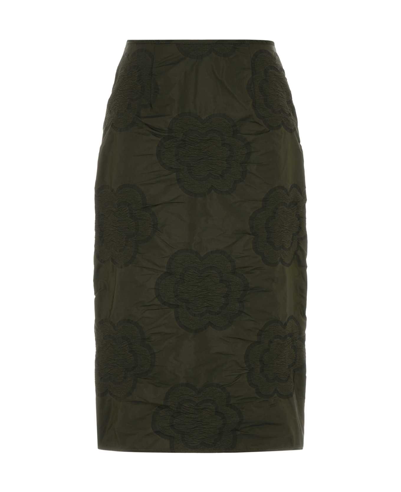 Cecilie Bahnsen Olive Green Polyester Blend Allegra Skirt - OLIVE