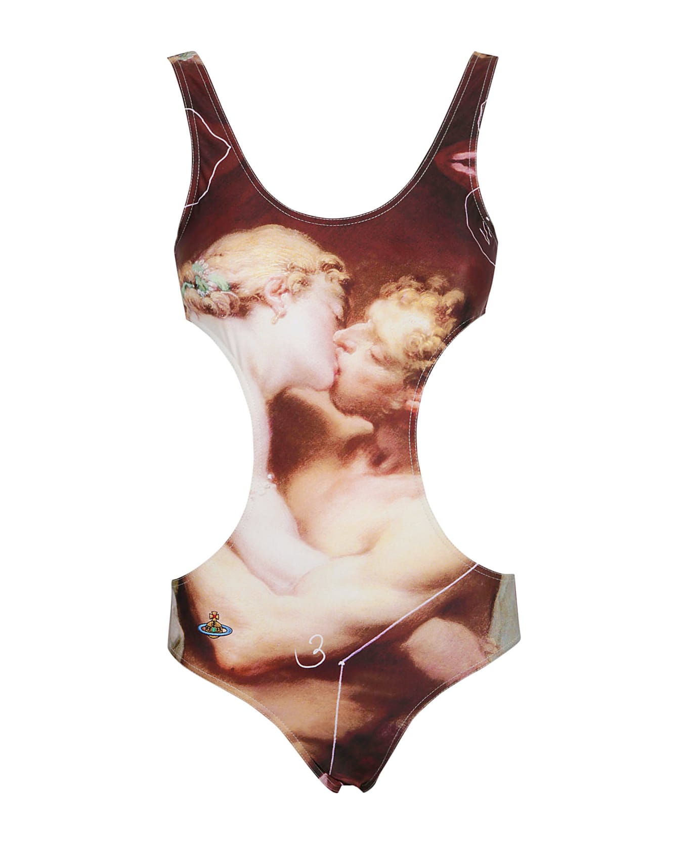 Vivienne Westwood All-over Printed Cut-out Detail Swimsuit - The Kiss