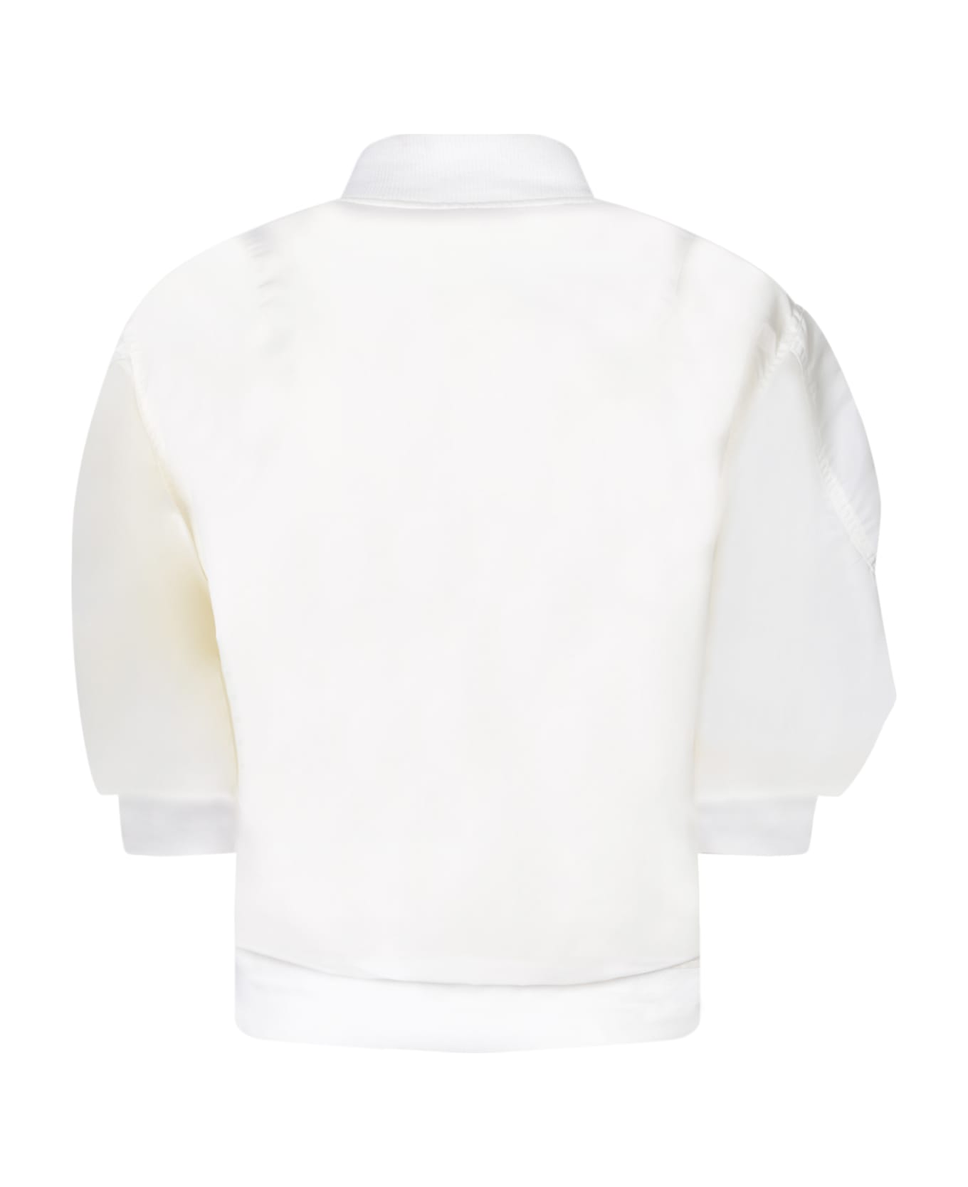 Sacai White Nylon Bomber With Puff Sleeves - OFF WHITE