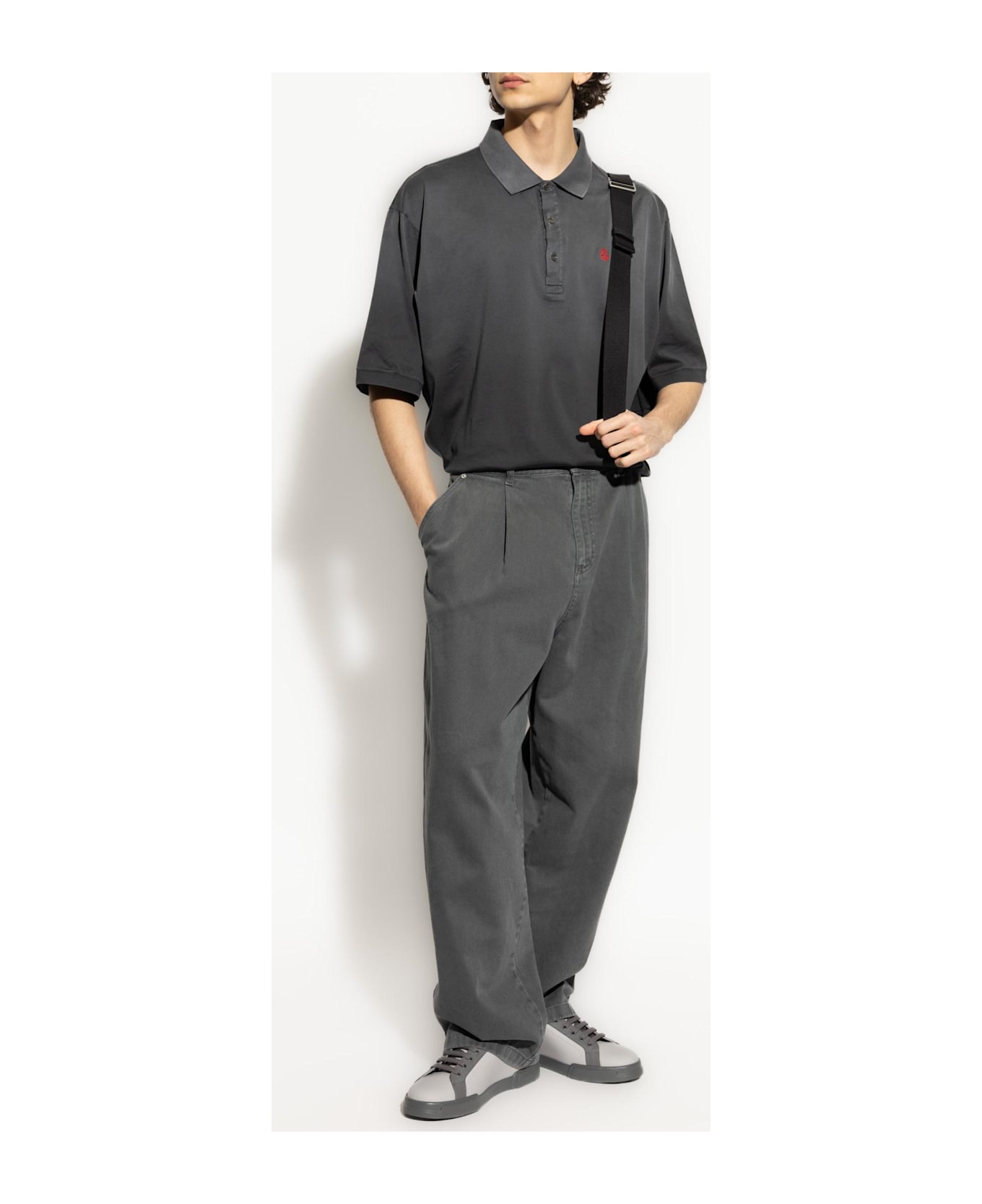 Alexander McQueen Cotton Polo With Embroidered Logo - Black
