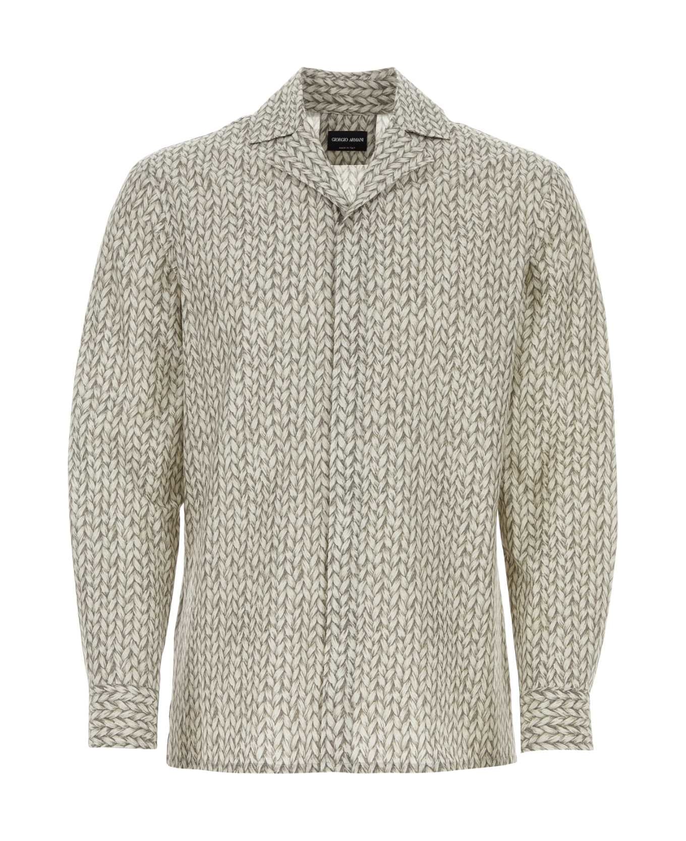 Giorgio Armani Printed Cotton Blend Shirt - MULTI