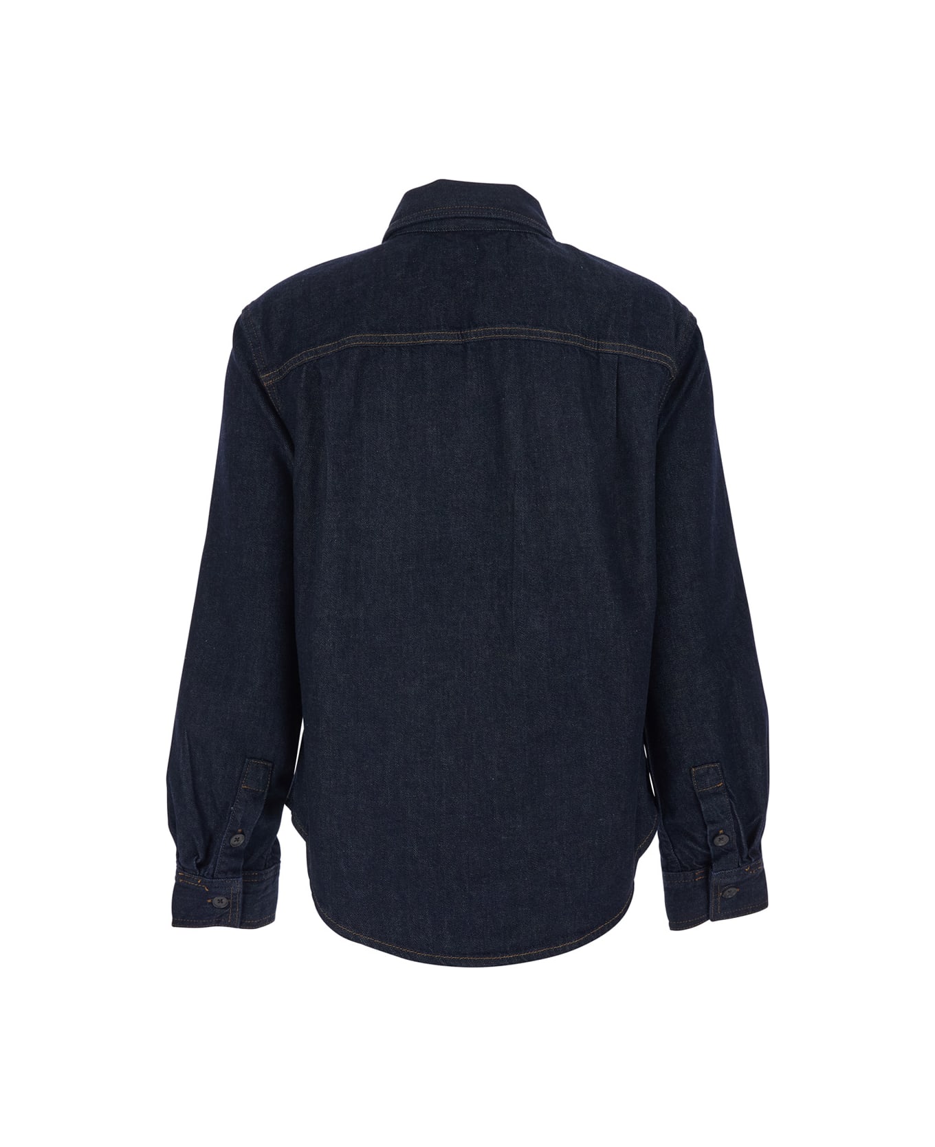 Frame Blue Shirt With Classic Collar And Two Patch Pockets On The Chest In Denim Woman - Blu