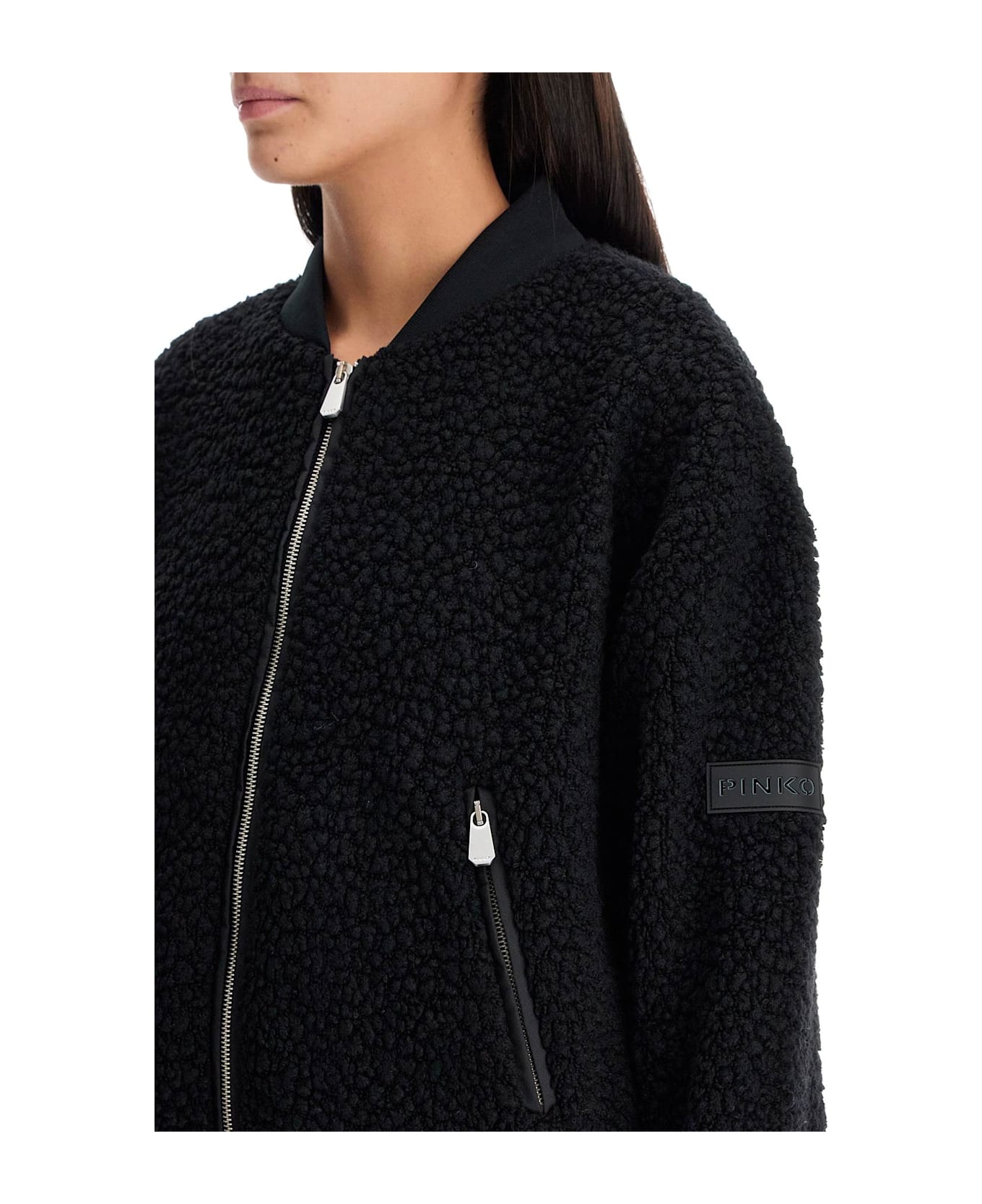 Pinko Teddy Bomber Jacket For - NERO LIMOUSINE (Black)