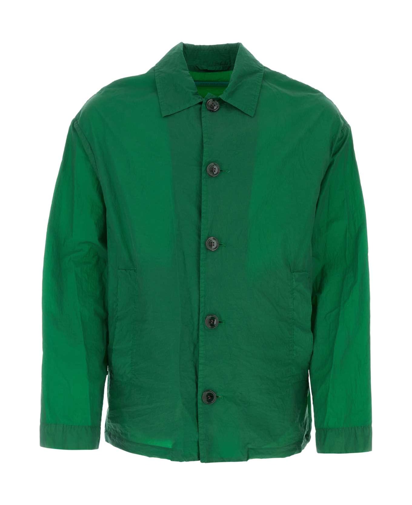 Dries Van Noten Grass Green Coated Denim Vormac Jacket - 604