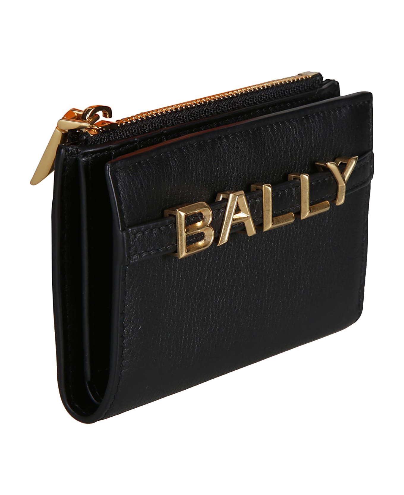 Bally Logo Zip Around Wallet - Black