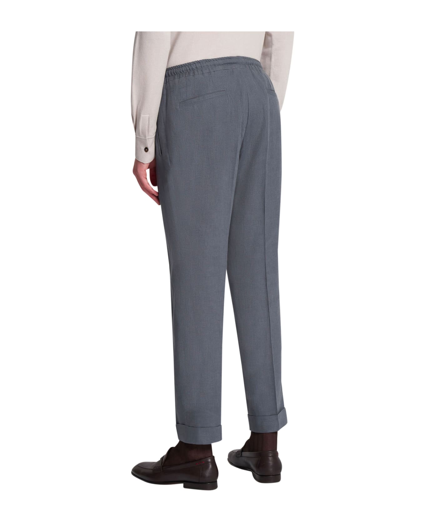 Kiton Trousers Linen - GREY