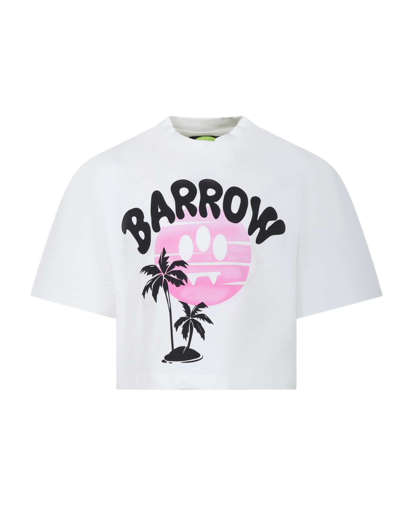 Barrow White T-shirt For Girl With Logo - Bianco