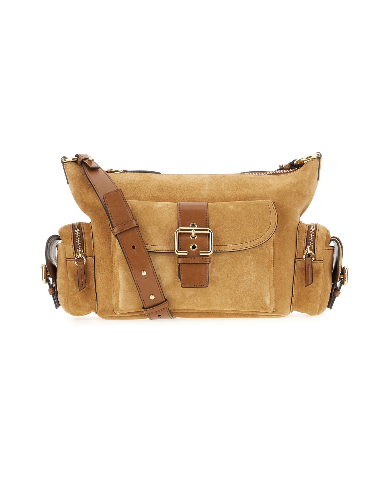 Chloé Camel Suede Crossbody Bag - TAN