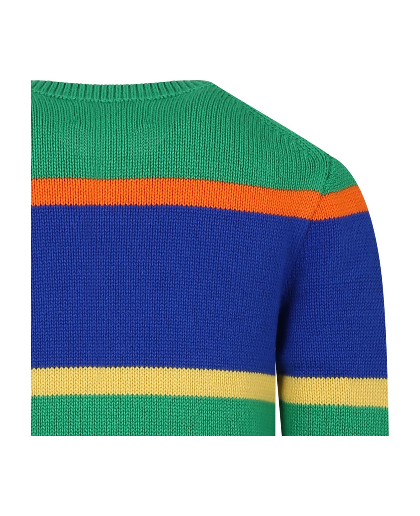 Ralph Lauren Blue Sweater For Boy With Logo And Iconic Pony - Multicolor ニットウェア＆スウェットシャツ