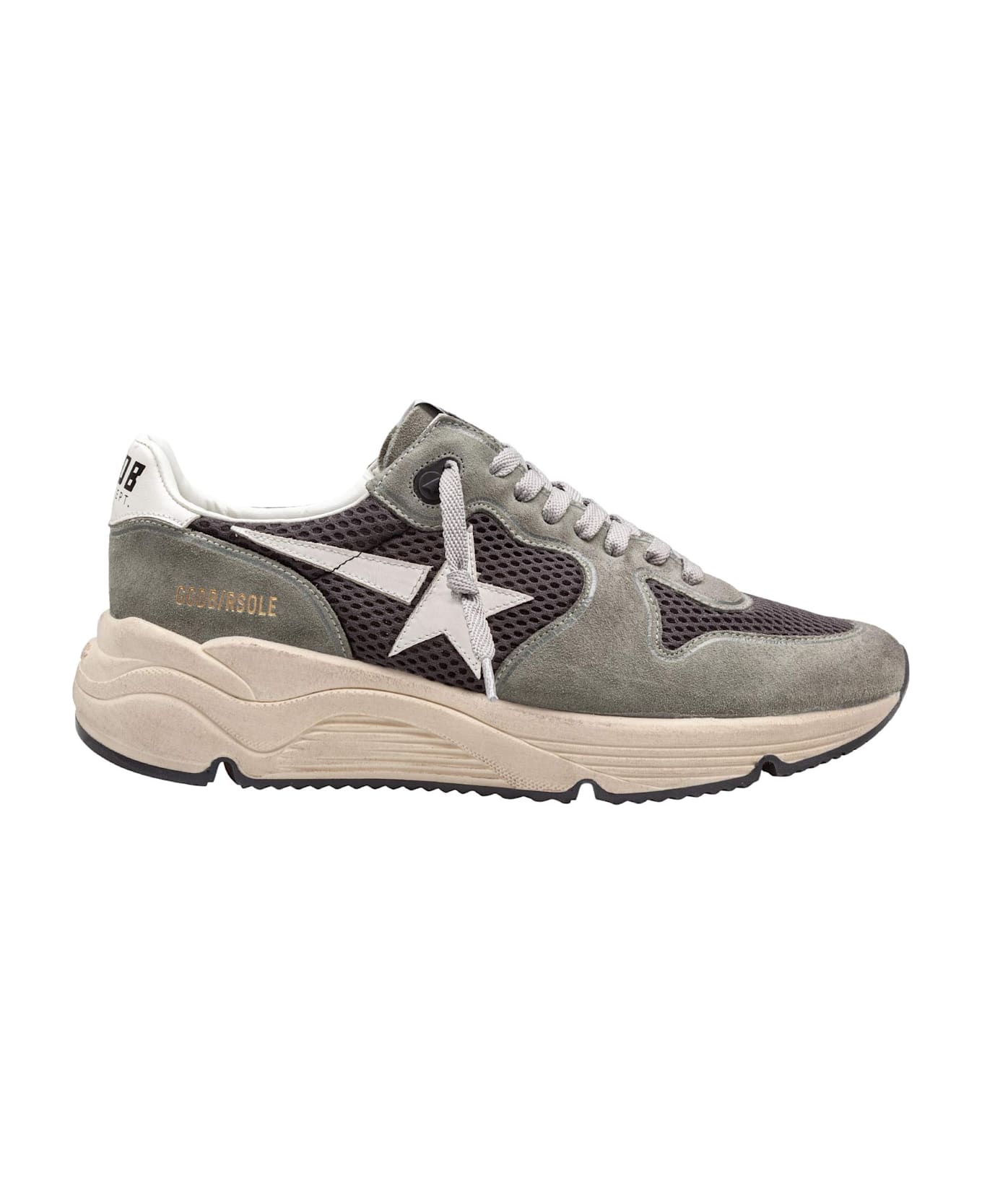 Golden Goose Running Sneakers In Suede And Fabric Color Green - Green
