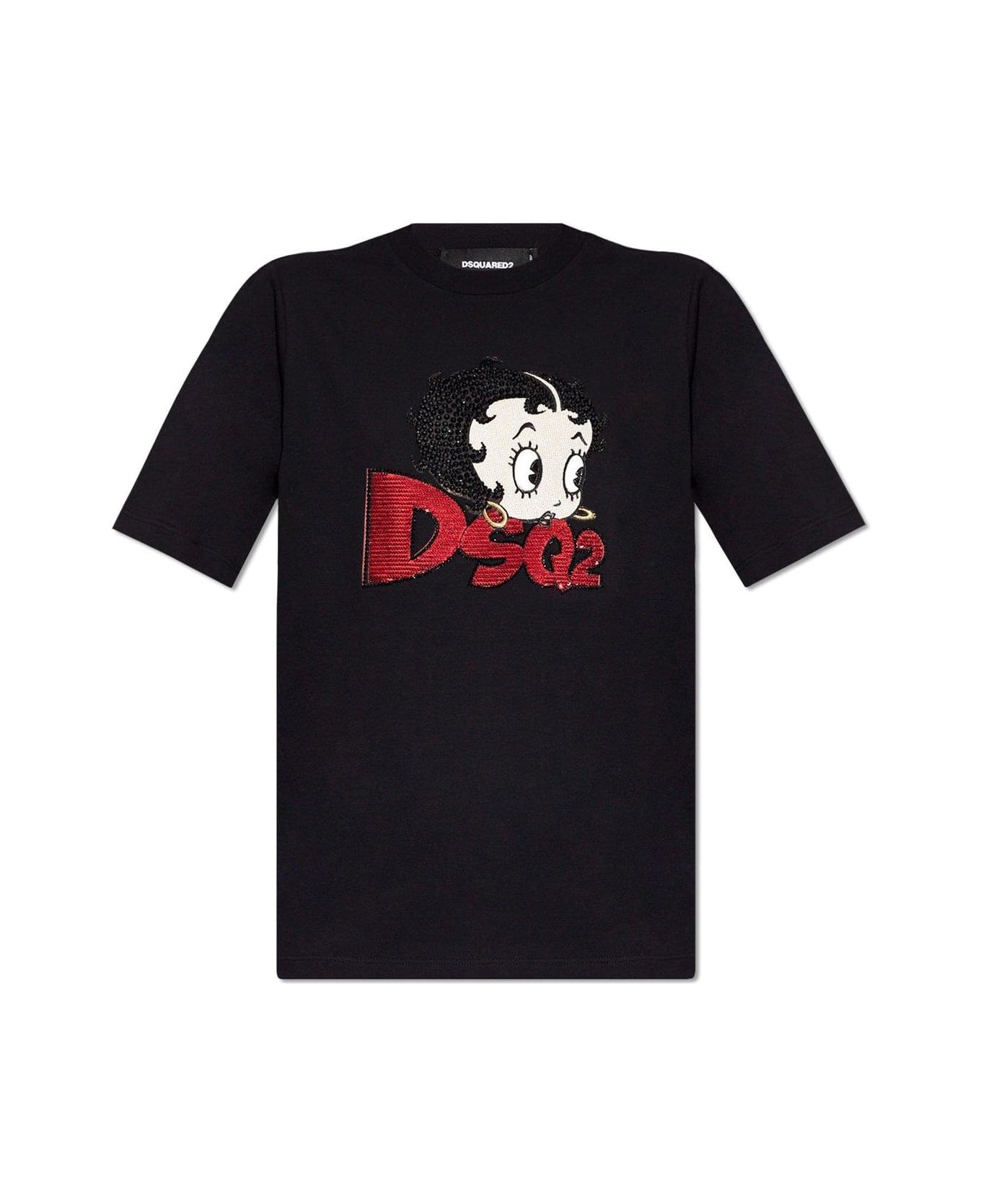 Dsquared2 Betty Boop Sequin Embellished T-shirt - Black Tシャツ
