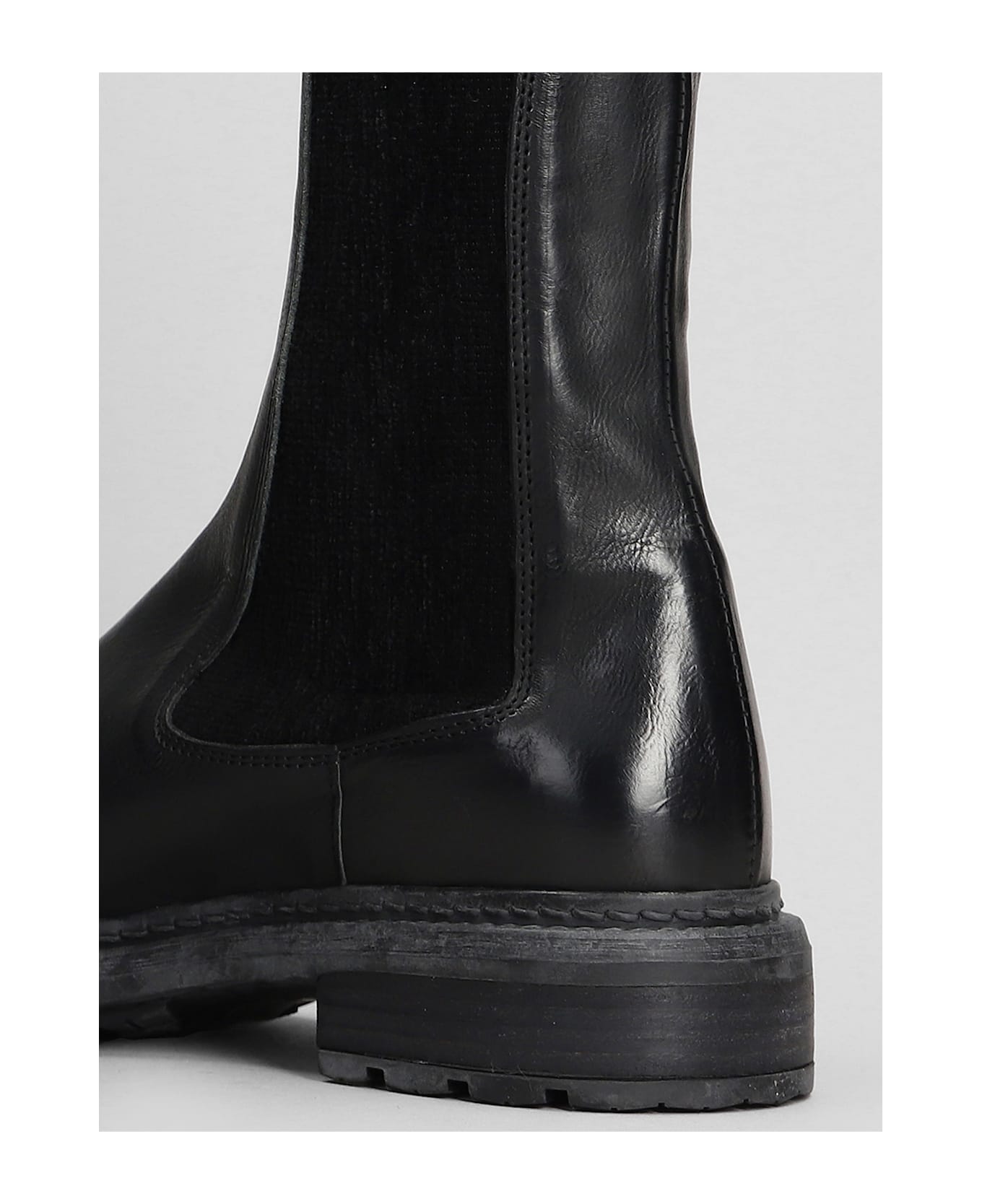 Julie Dee Combat Boots In Black Leather - black