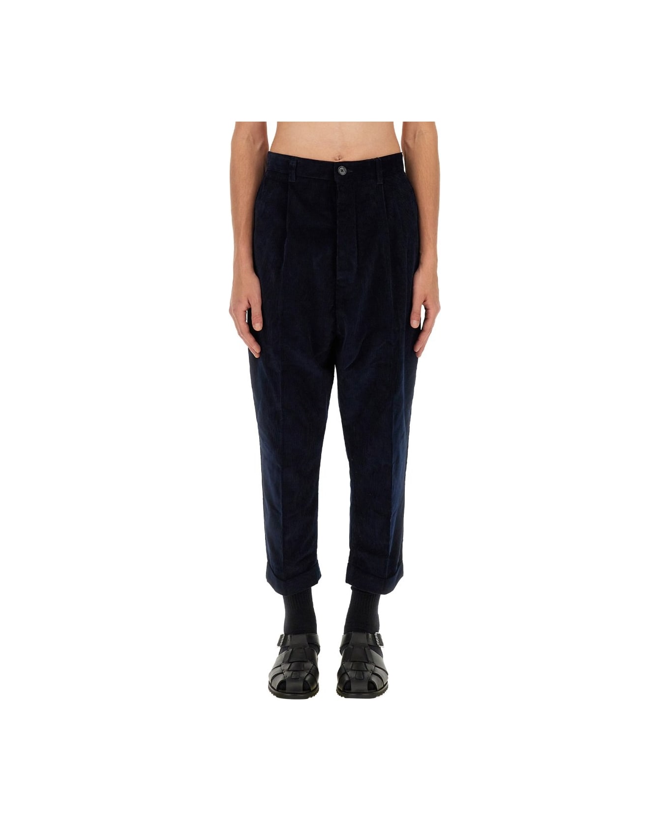 Ami Alexandre Mattiussi Paris Carrot Cropped Pants - BLUE