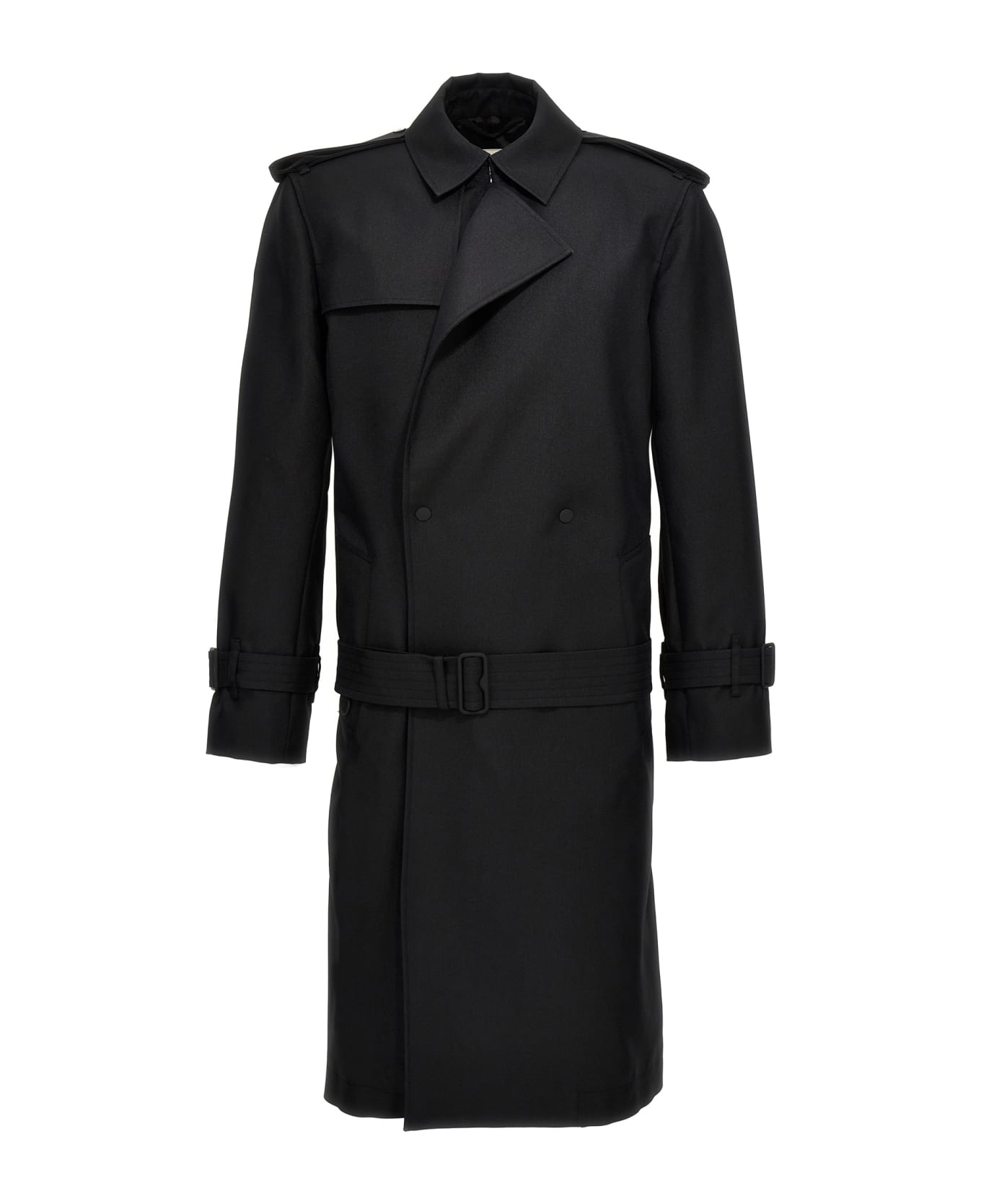 Burberry Double-breasted Long Trench Coat - Black レインコート