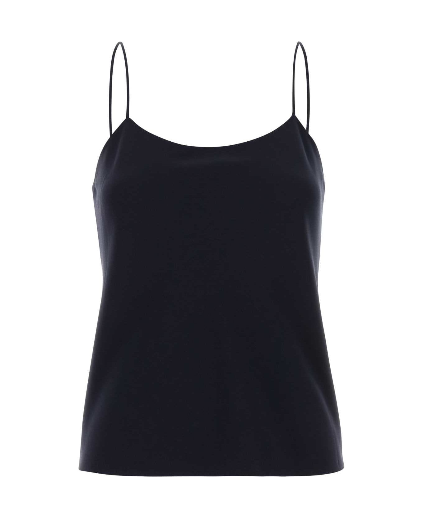 The Row Midnight Blue Crepe Biggins Top - NAVY
